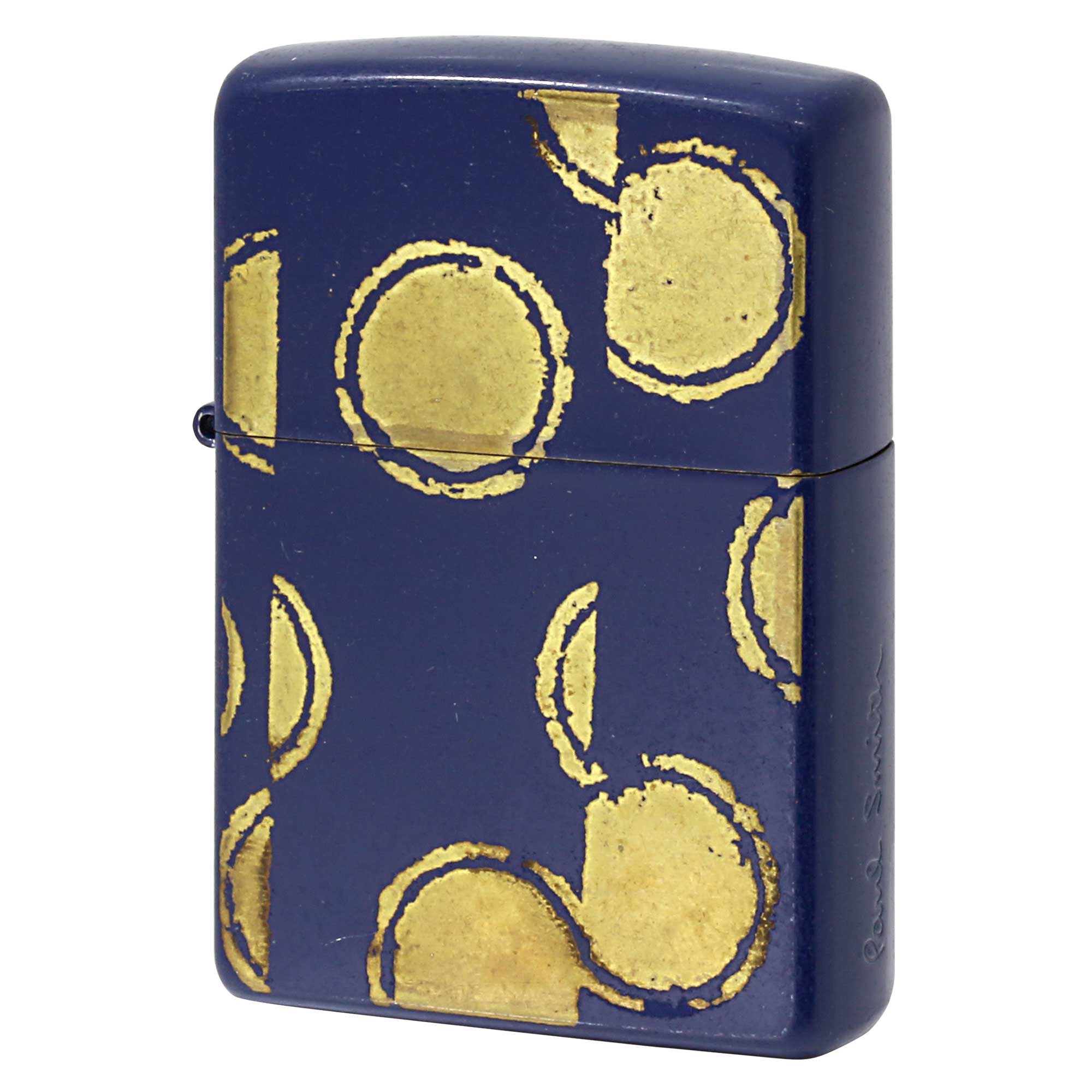 絶版/ヴィンテージ Zippo ジッポー 中古 2007年製造 ZIPPO Paul Smith 和柄 ブルー ゴールド  [S]ほぼ新品同様
