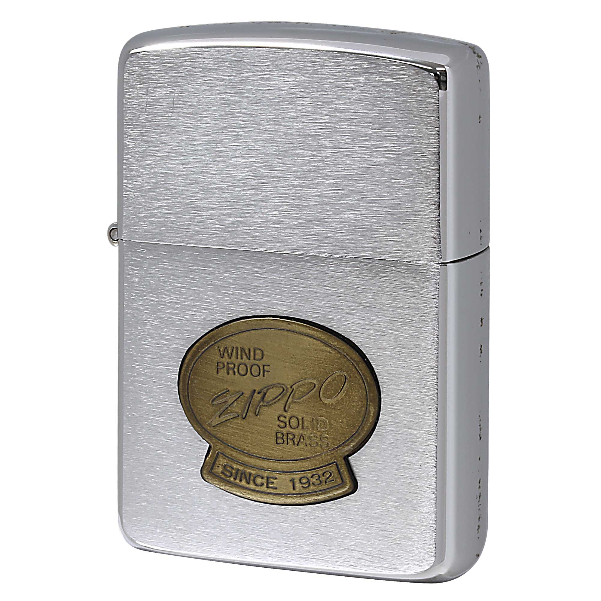 絶版/ヴィンテージ Zippo ジッポー 中古 1986年製造 WIND PROOF ソリッドブラスメタル  [N]未使用・新品
