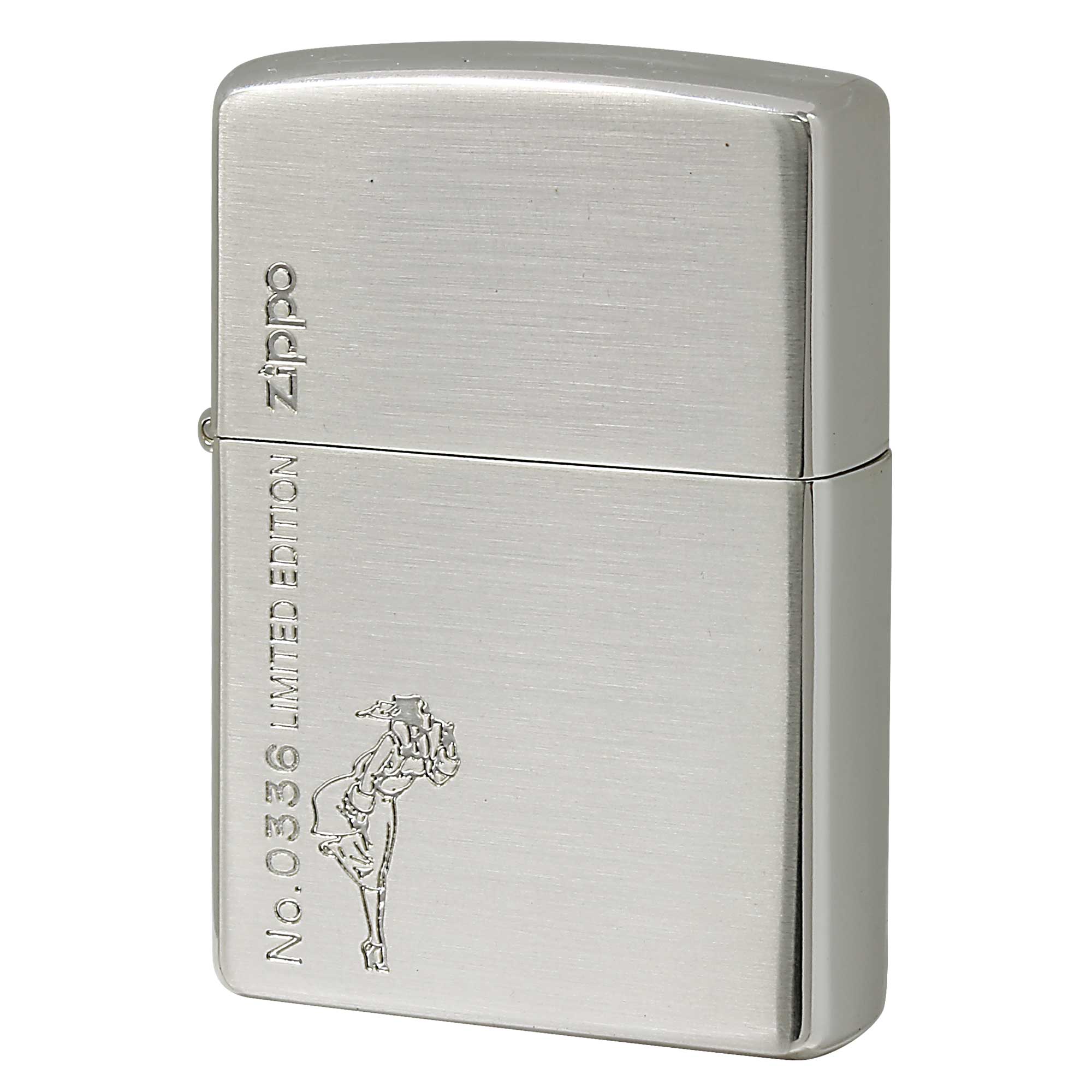 絶版/ヴィンテージ Zippo ジッポー 中古 1999年製造 WINDY柄シリアルNo.0336 懐中時計TPセット  [N]未使用・新品