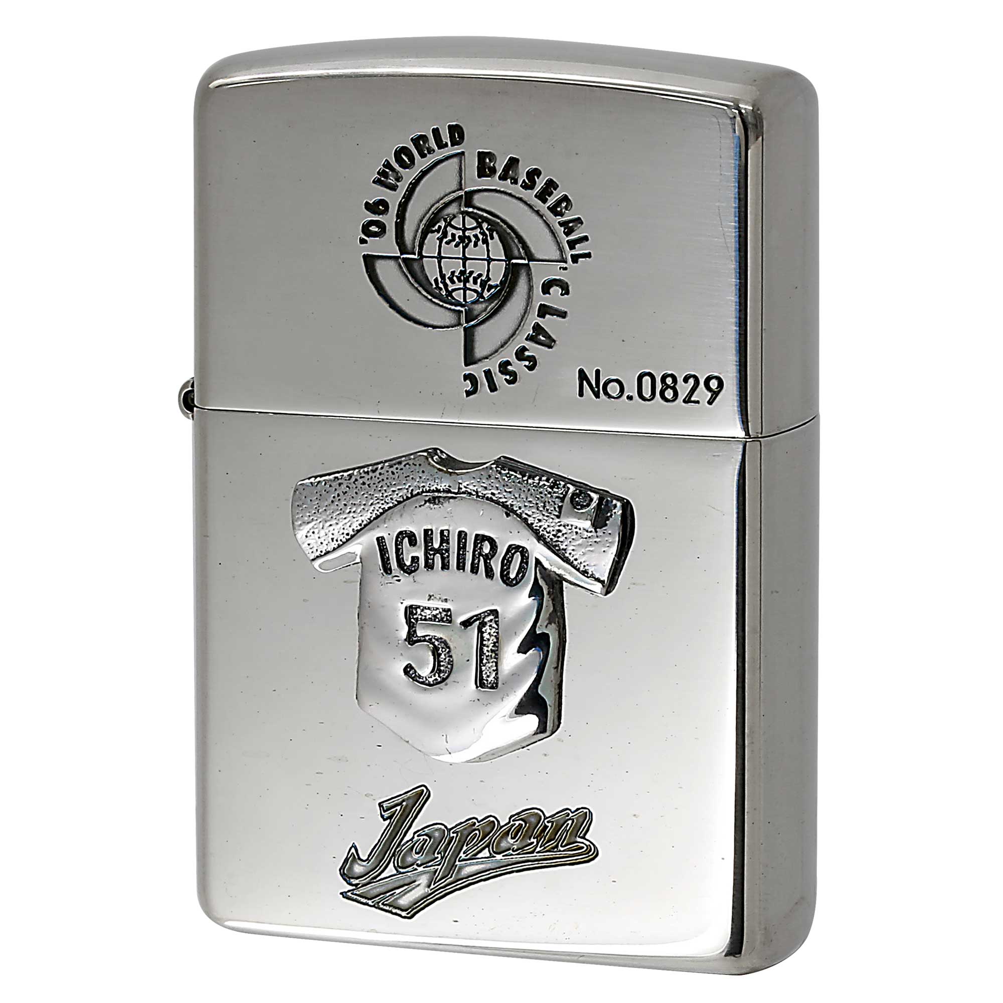 絶版/ヴィンテージ Zippo ジッポー 中古 2005年製造 ワールドベースボールクラッシック World Baseball Classic 2006 イチロー シリアルNo.0829  [N]未使用・新品
