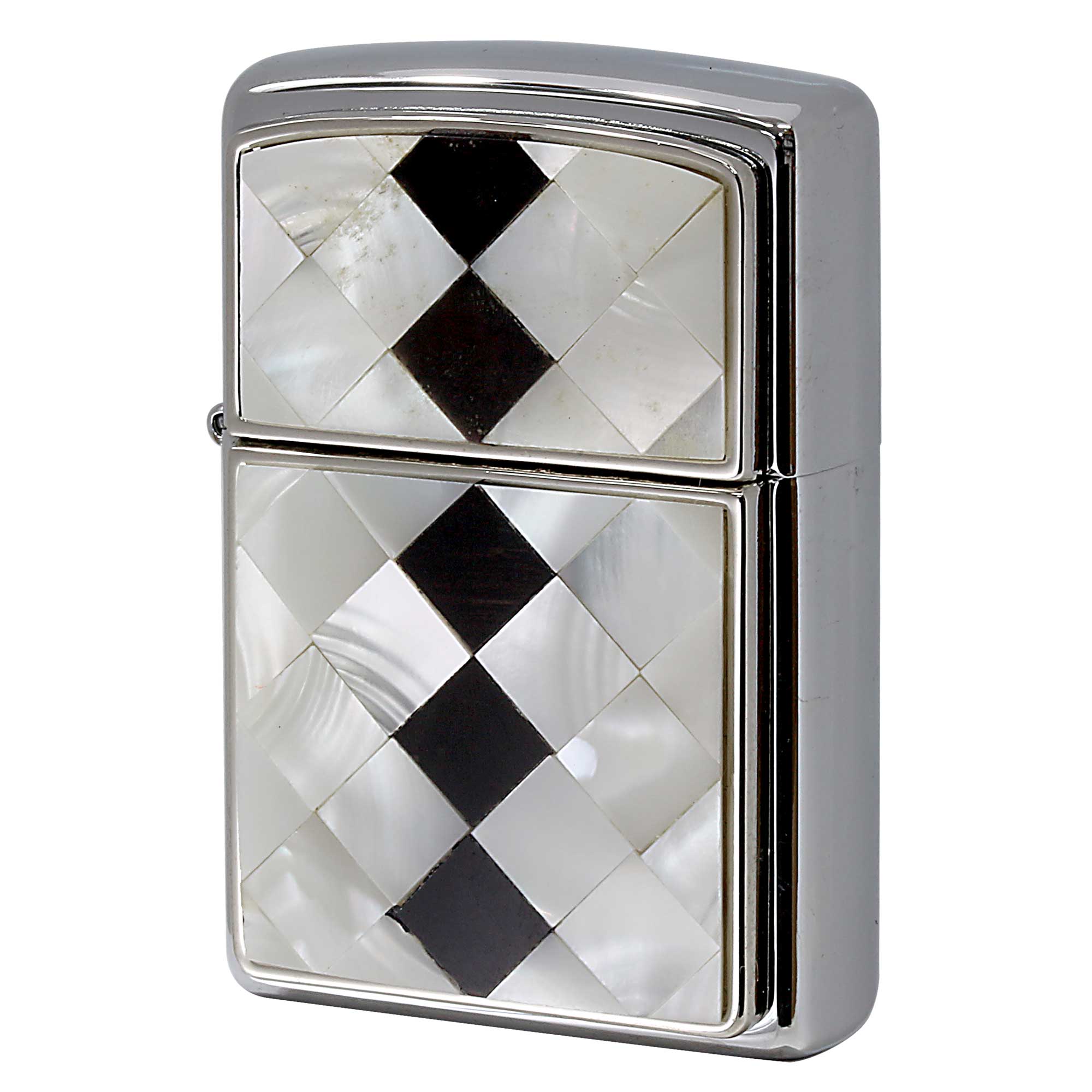 絶版/ヴィンテージ Zippo ジッポー 中古 2003年製造 シェルチェック メタル貼り  [A]使用感少なく状態が良い