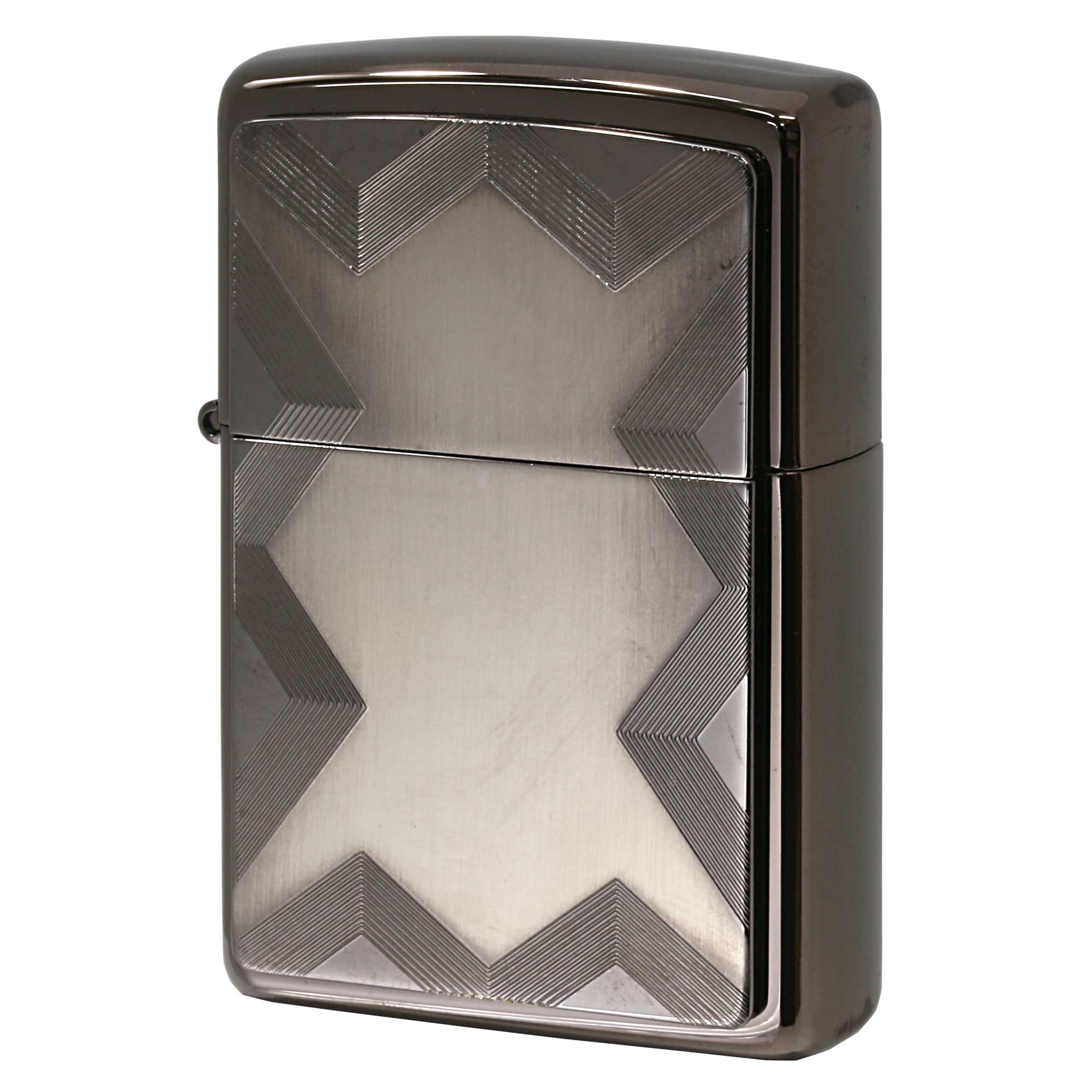 絶版/ヴィンテージ Zippo ジッポー 中古 2004年製造 エボニー幾何学模様メタル貼り  [A]使用感少なく状態が良い