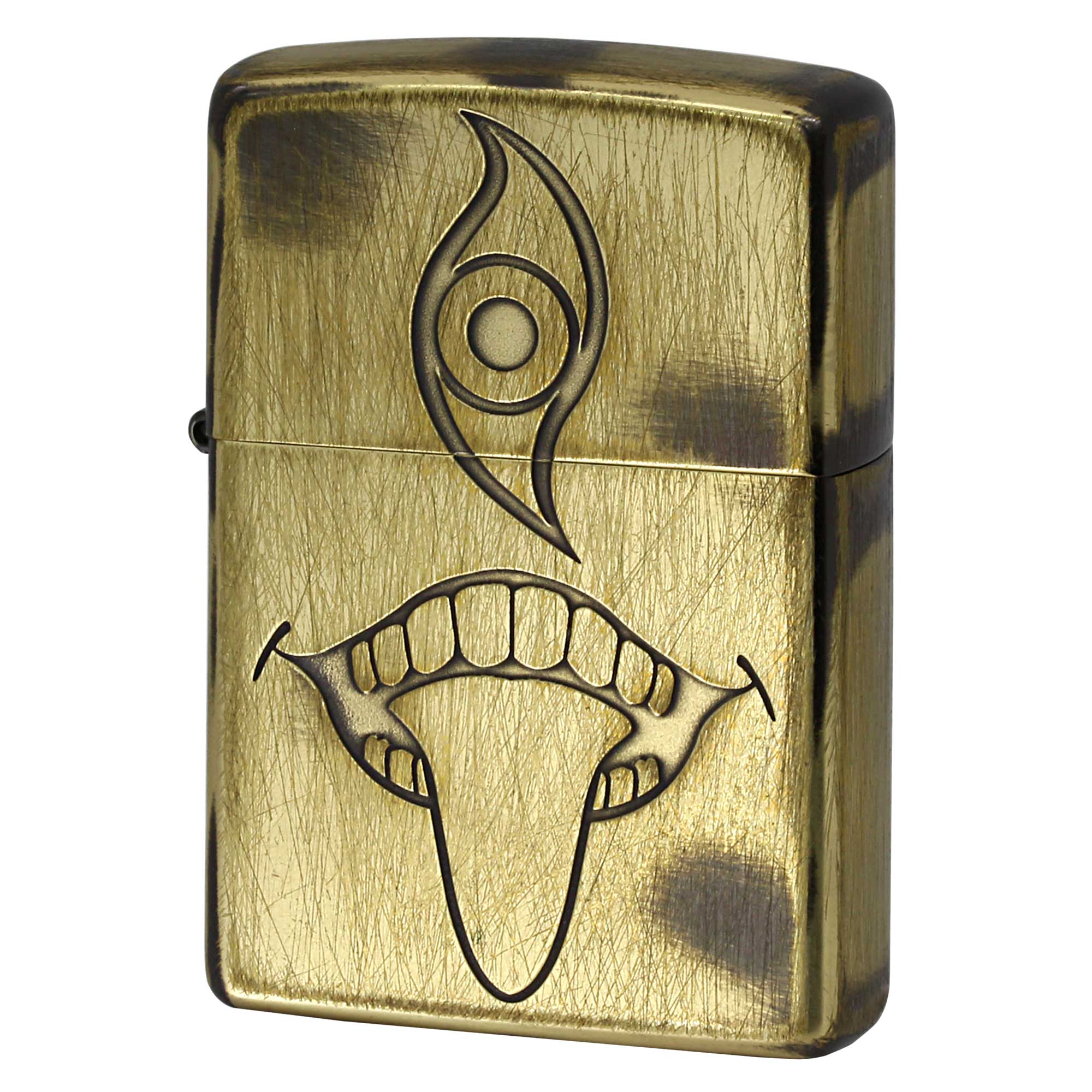 絶版/ヴィンテージ Zippo ジッポー 中古 2012年製造 デビルアイ ブラスいぶし ユーズド仕上げ 2UDB-EYE  [B]使用感ありやや傷汚れあり
