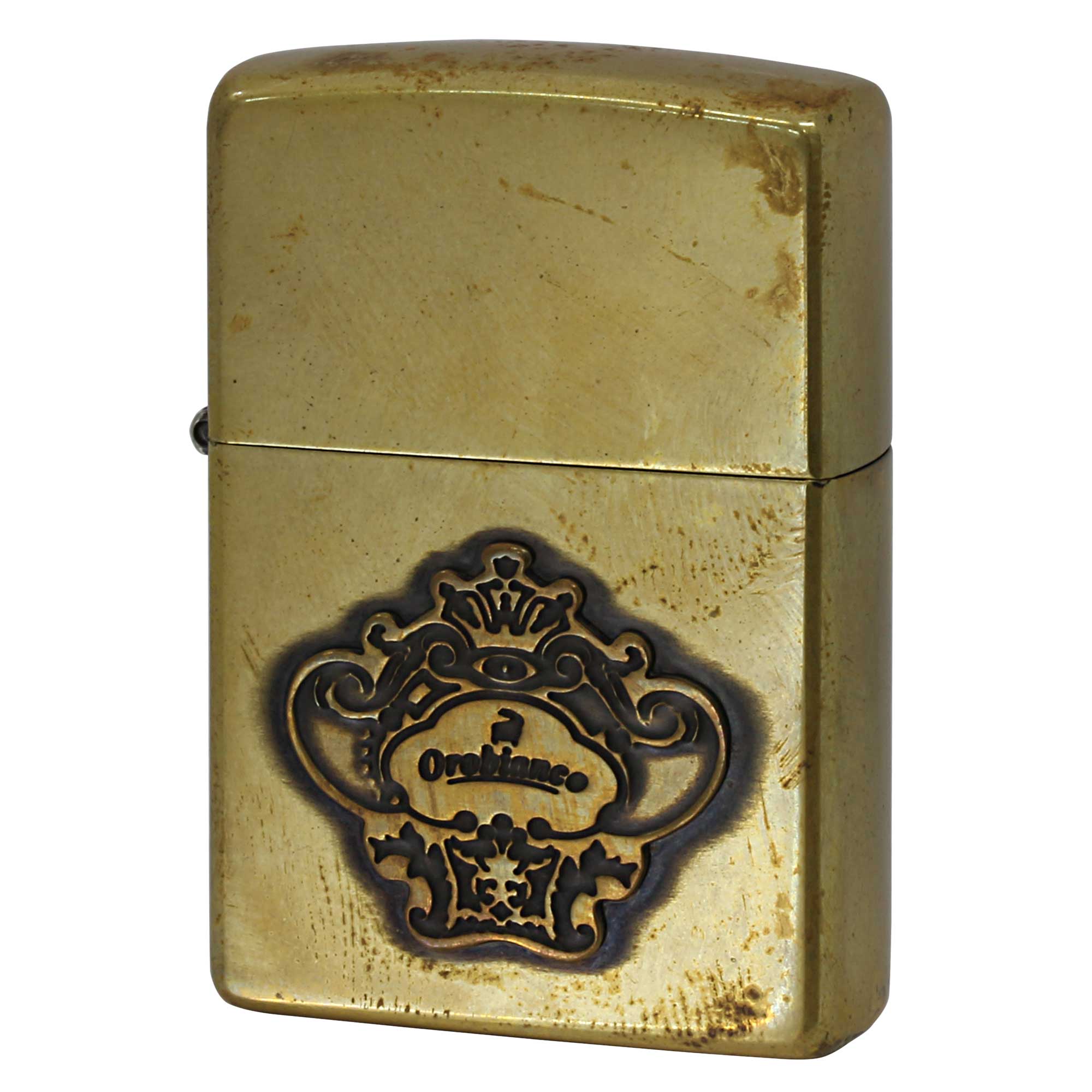 絶版/ヴィンテージ Zippo ジッポー 中古 2011年製造 オロビアンコ ロゴメタル ブラス ORL-16BI  [C]使用感あり傷汚れあり