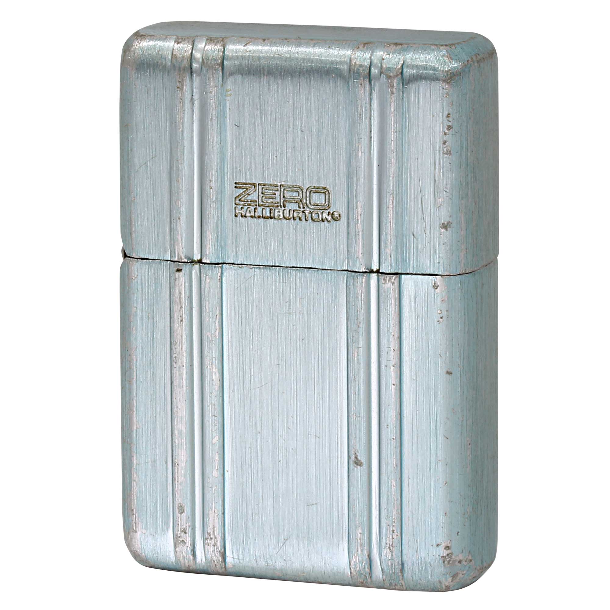 絶版/ヴィンテージ Zippo ジッポー 中古 2002年製造 ZERO HALLIBURTON ゼロハリバートンジッポー2AL アルミ  [C]使用感あり傷汚れあり