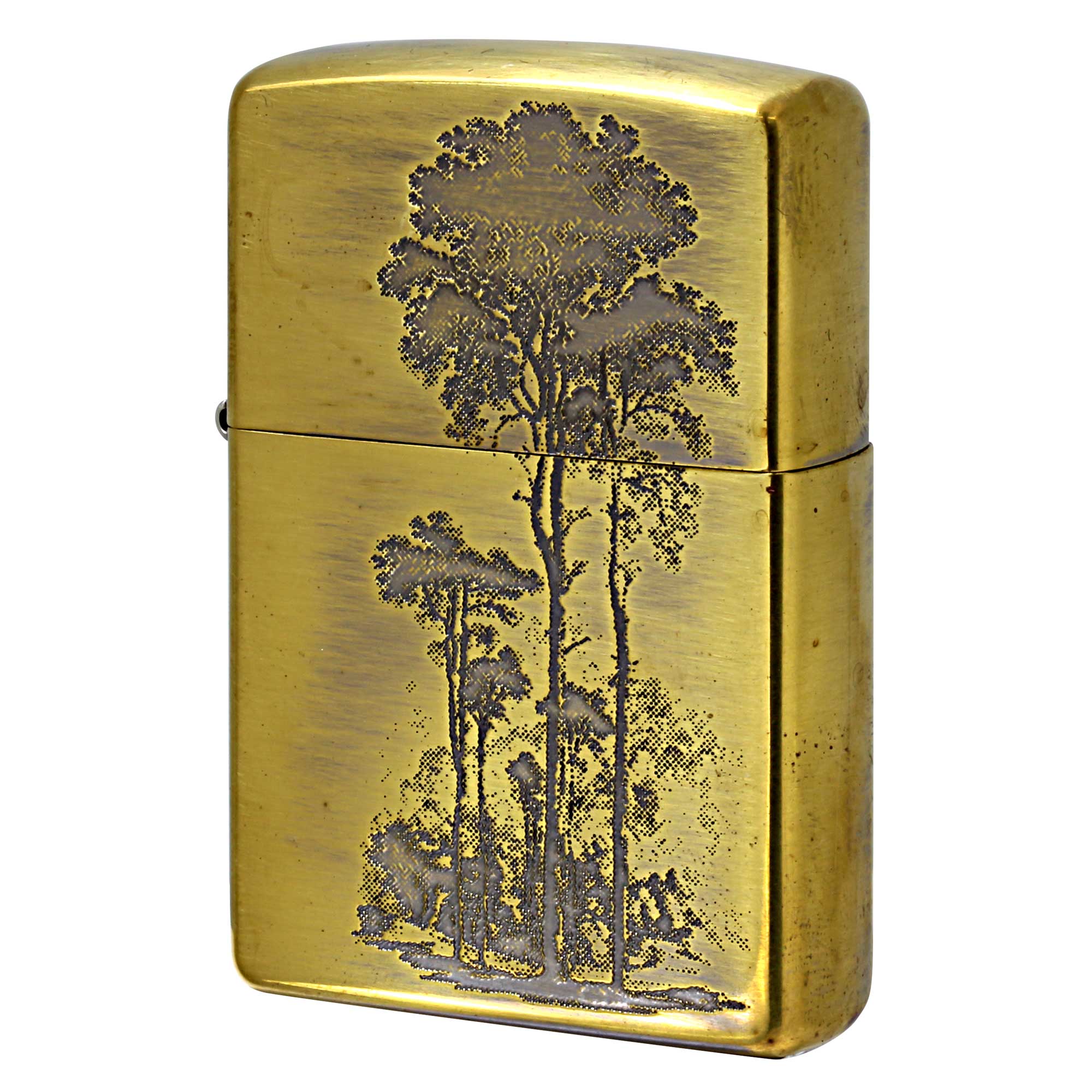 絶版/ヴィンテージ Zippo ジッポー 中古 2005年製造 ZIPPO PaulSmith 真鍮 エッチング サバンナ  [B]使用感ありやや傷汚れあり