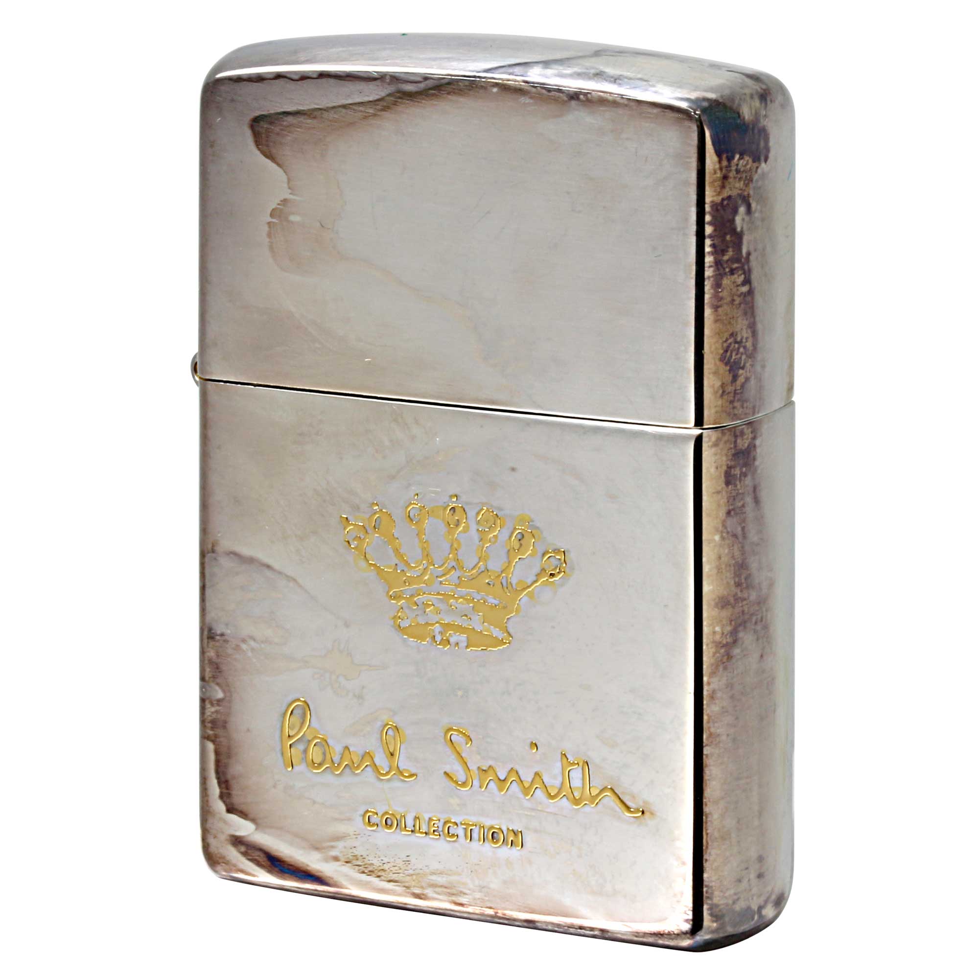 絶版/ヴィンテージ Zippo ジッポー 中古 2005年製造 ZIPPO PaulSmith Collection 王冠 凸金盛り上げ  [B]使用感ありやや傷汚れあり