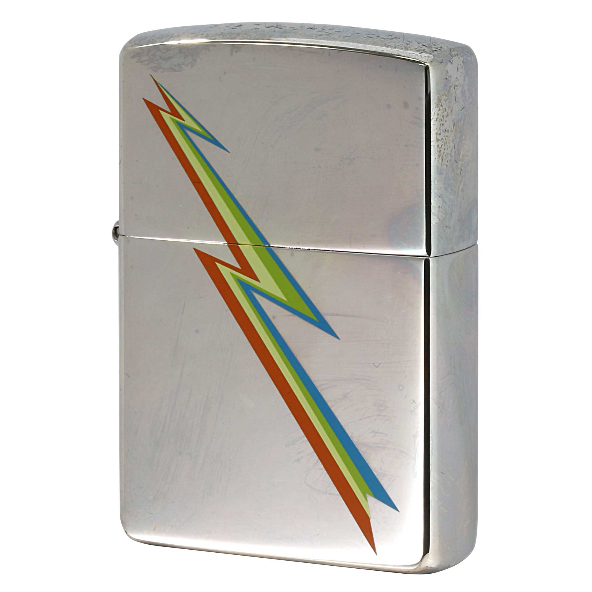 絶版/ヴィンテージ Zippo ジッポー 中古 2002年製造 ZIPPO Paul Smith 試作品 No.250 プリント 稲妻  [A]使用感少なく状態が良い
