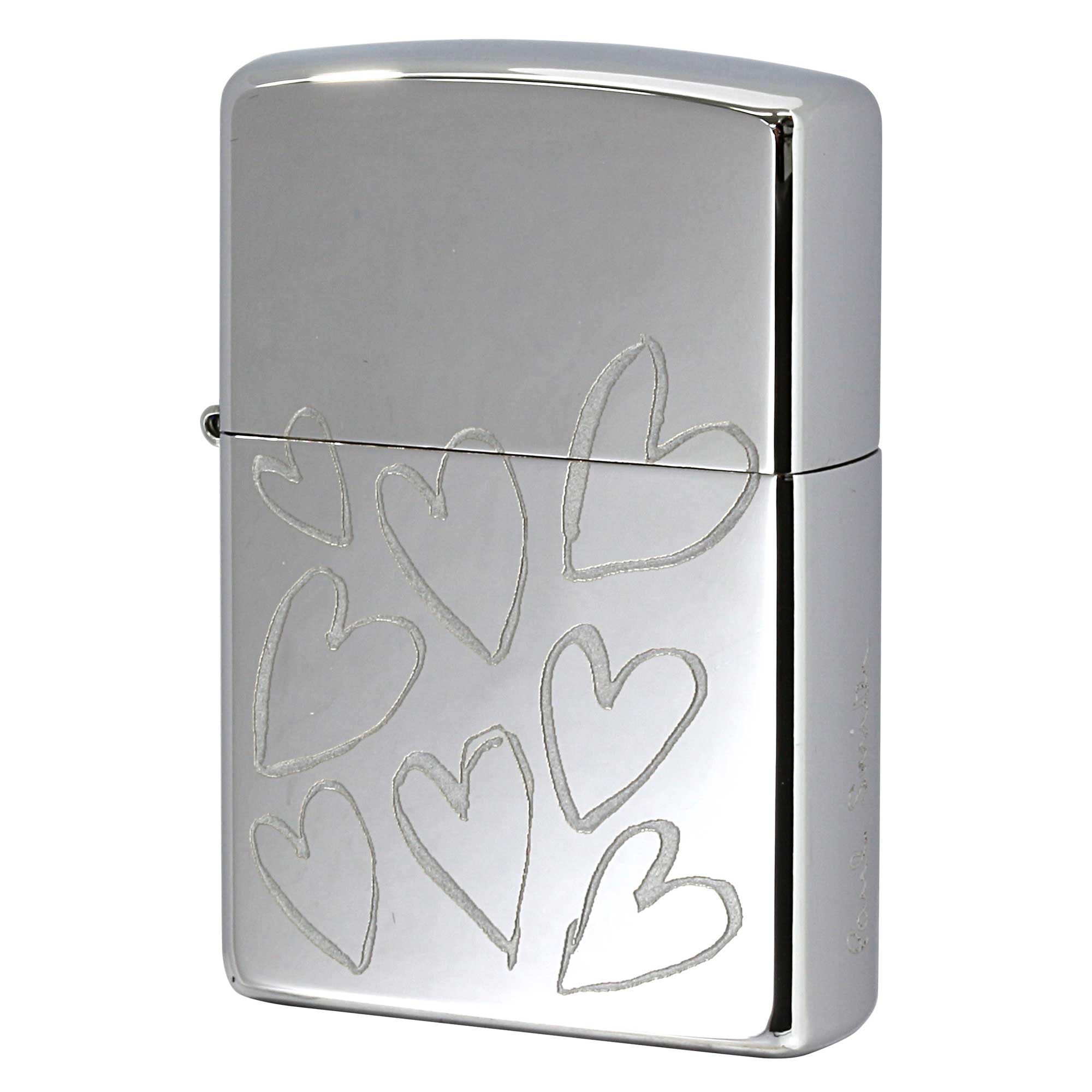 絶版/ヴィンテージ Zippo ジッポー 中古 2015年製造 ZIPPO Paul Smith No.250 エッチング 銀入れ ハート 両面  [S]ほぼ新品同様