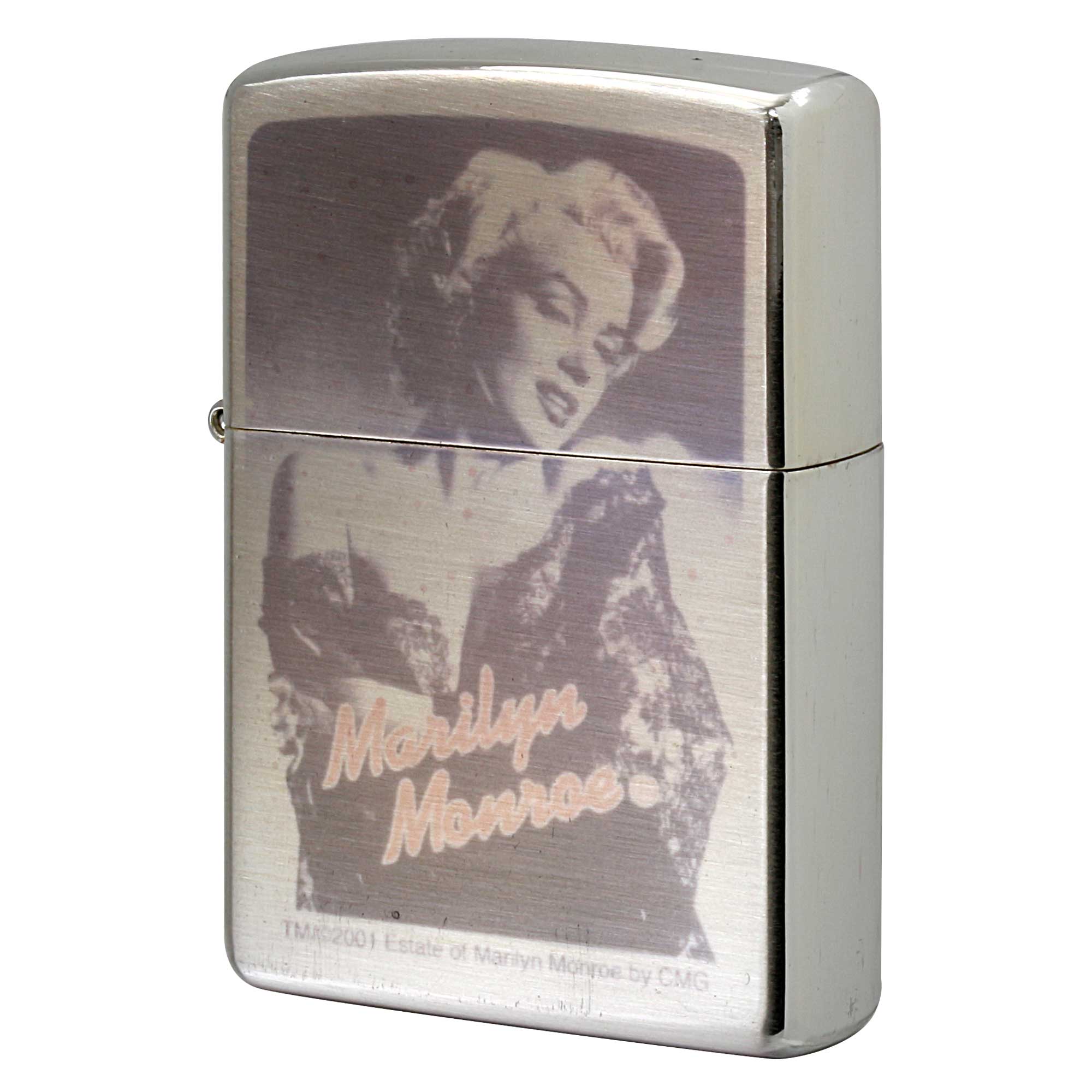 絶版/ヴィンテージ Zippo ジッポー 中古 2001年製造 マリリン・モンロー モノクロ（文字赤）  [B]使用感ありやや傷汚れあり