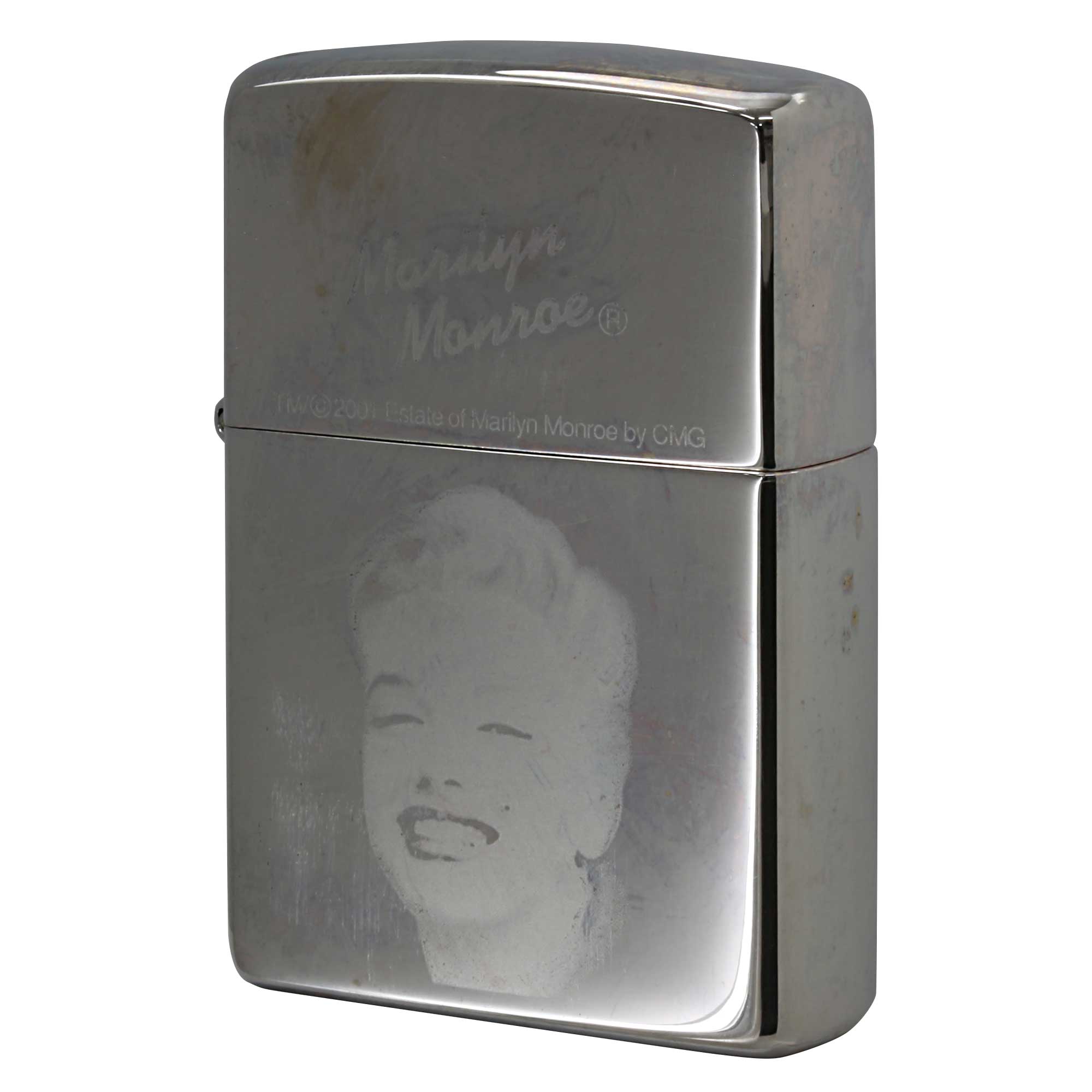 絶版/ヴィンテージ Zippo ジッポー 中古 2001年製造 マリリン・モンロー レーザー加工 スマイル  [B]使用感ありやや傷汚れあり