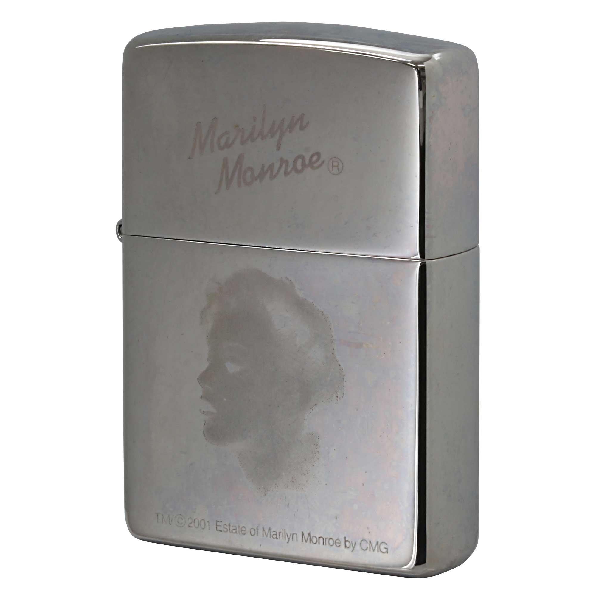 絶版/ヴィンテージ Zippo ジッポー 中古 2001年製造 マリリン・モンロー レーザー加工 横顔  [B]使用感ありやや傷汚れあり