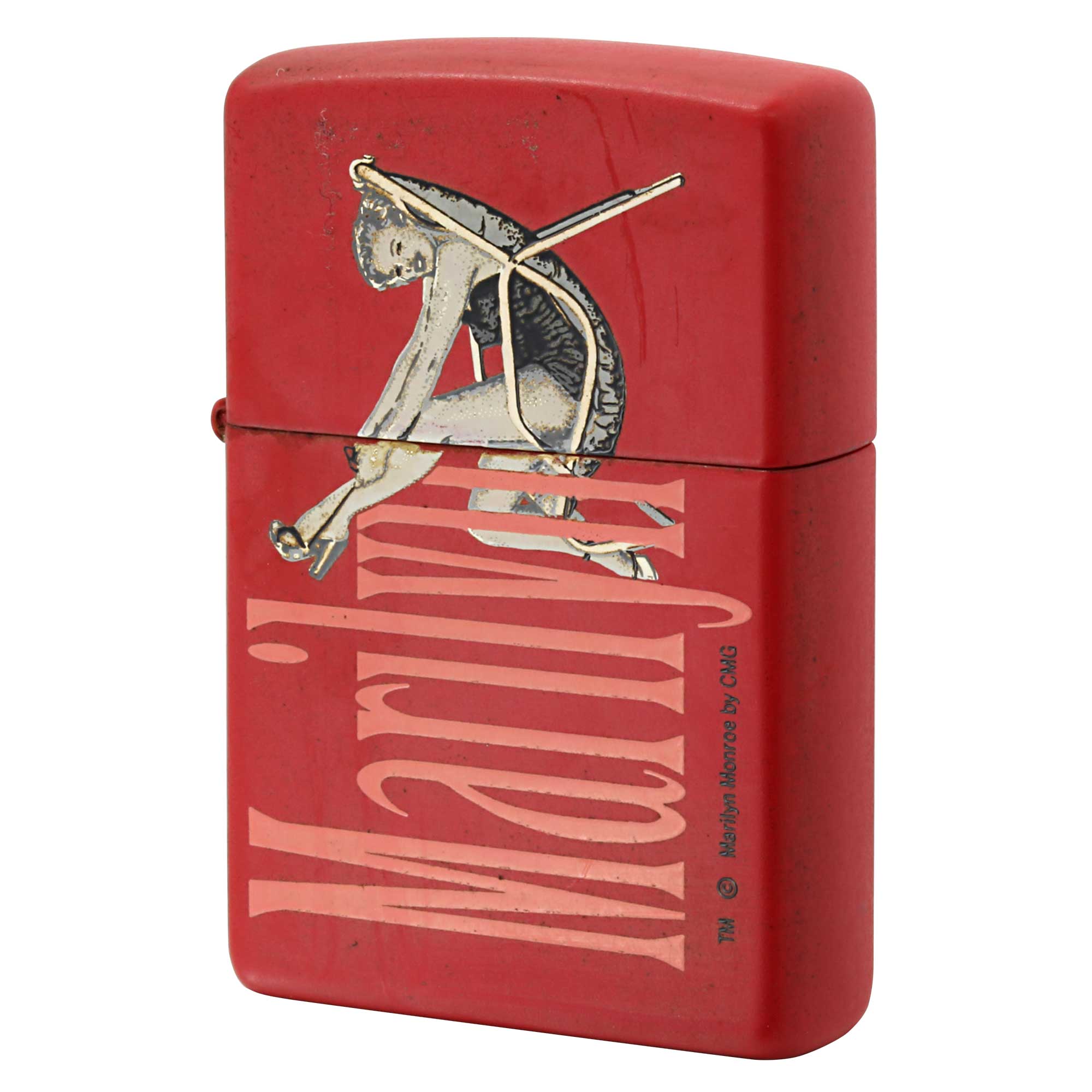 絶版/ヴィンテージ Zippo ジッポー 中古 2002年製造 マリリン・モンロー レッド  [B]使用感ありやや傷汚れあり