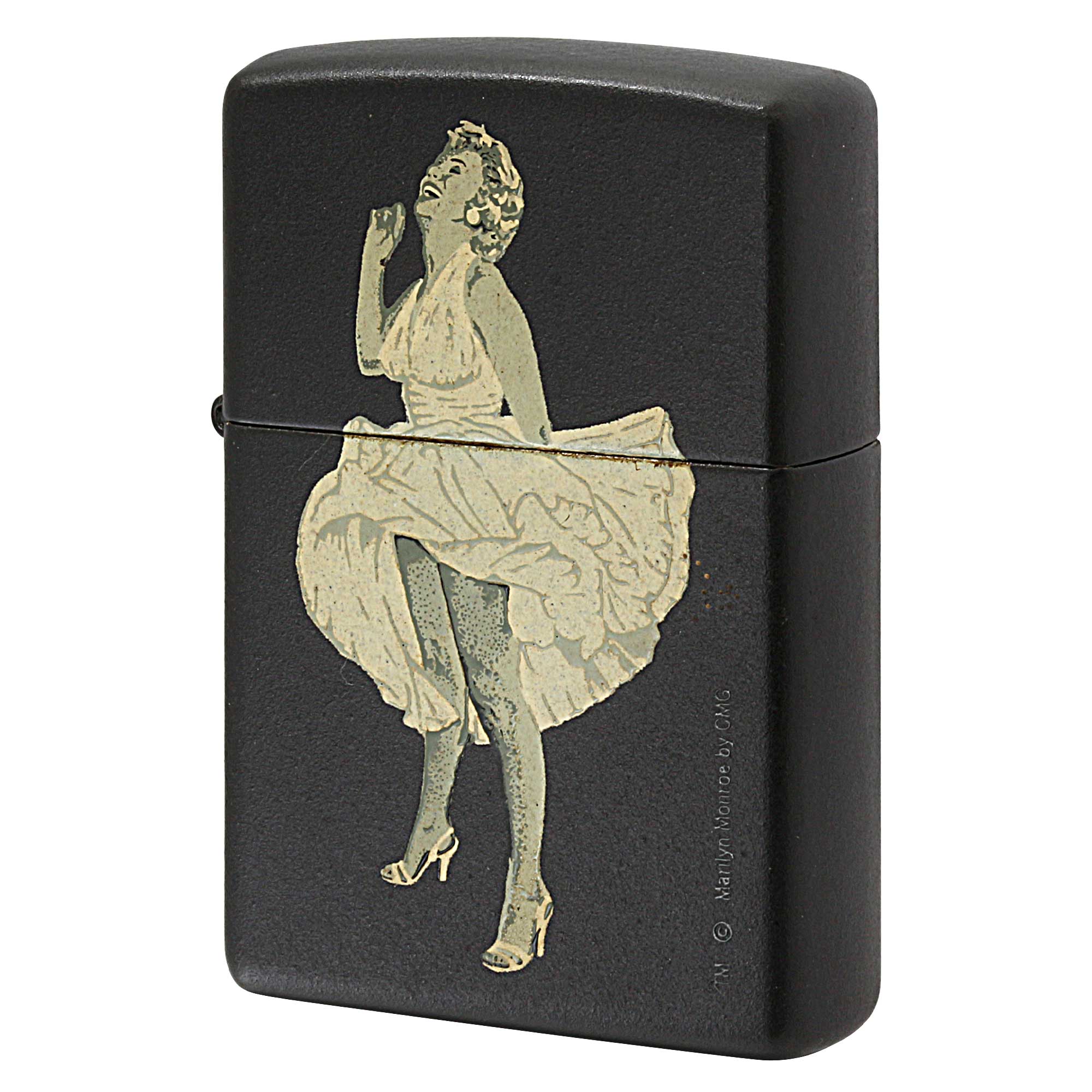 絶版/ヴィンテージ Zippo ジッポー 中古 2001年製造 マリリン・モンロー マットブラック  [B]使用感ありやや傷汚れあり