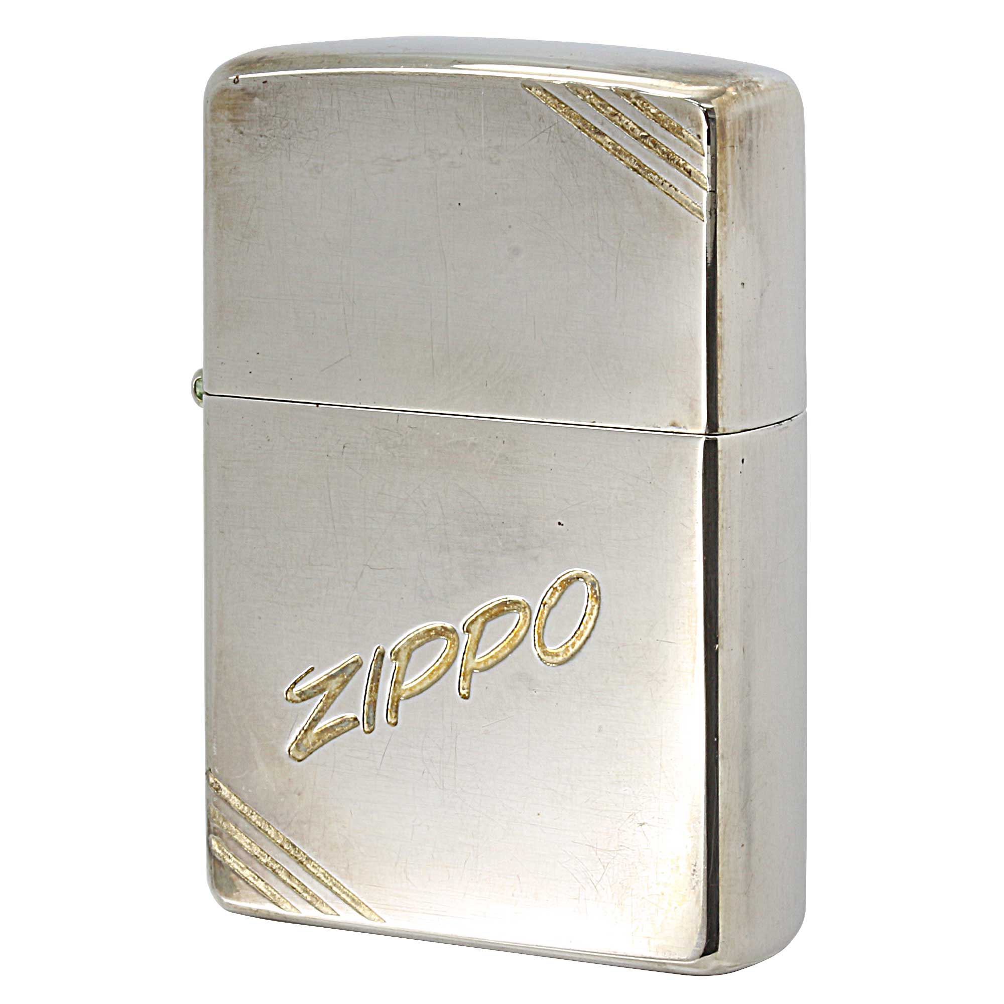 絶版/ヴィンテージ Zippo ジッポー 中古 1999年製造 1937レプリカ ジッポロゴ ダイアゴナルライン シール付き  [B]使用感ありやや傷汚れあり