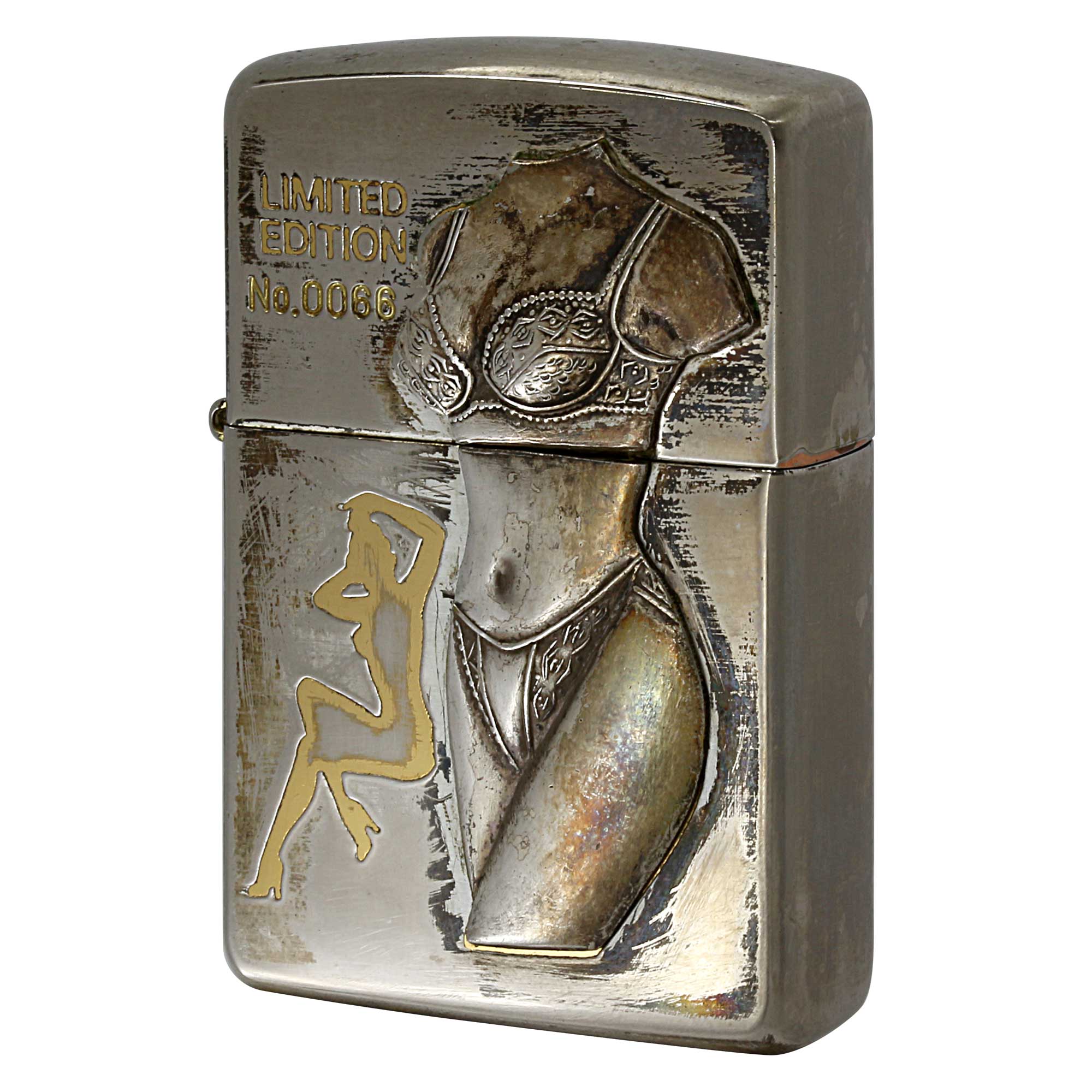絶版/ヴィンテージ Zippo ジッポー 中古 1997年製造 限定 セクシー メタル Sexy Girl シリアル No.0066  [C]使用感あり傷汚れあり