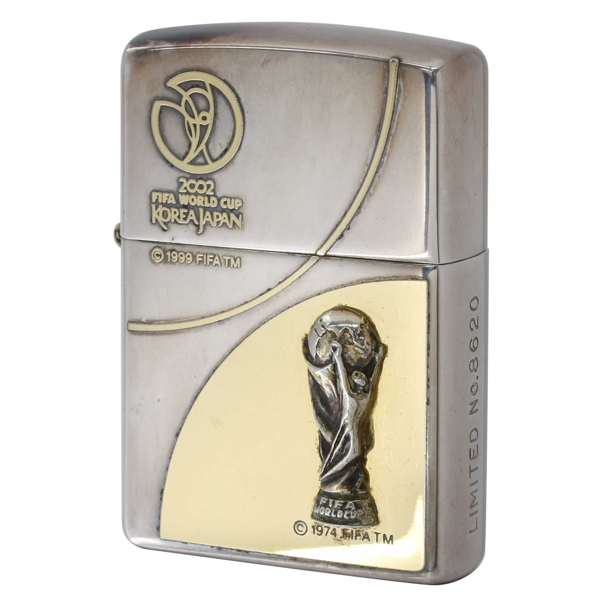 絶版/ヴィンテージ Zippo ジッポー 中古 2001年製造 2002 FIFA WORLDCUP KOREA JAPAN シリアルNo.8620  [C]使用感あり傷汚れあり