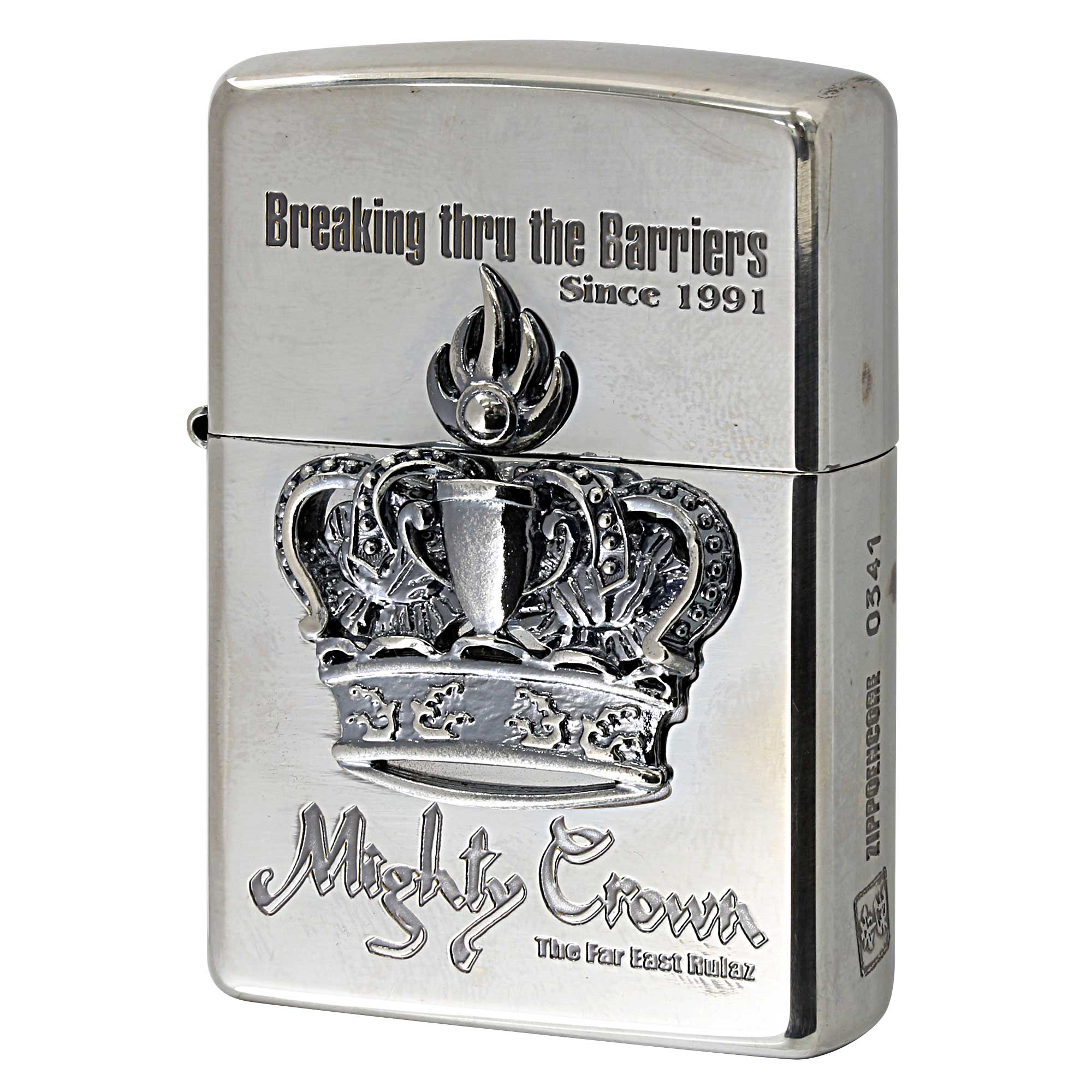絶版/ヴィンテージ Zippo ジッポー 中古 2011年製造 Mighty Crown 王冠メタル シリアル No.0341  [S]ほぼ新品同様