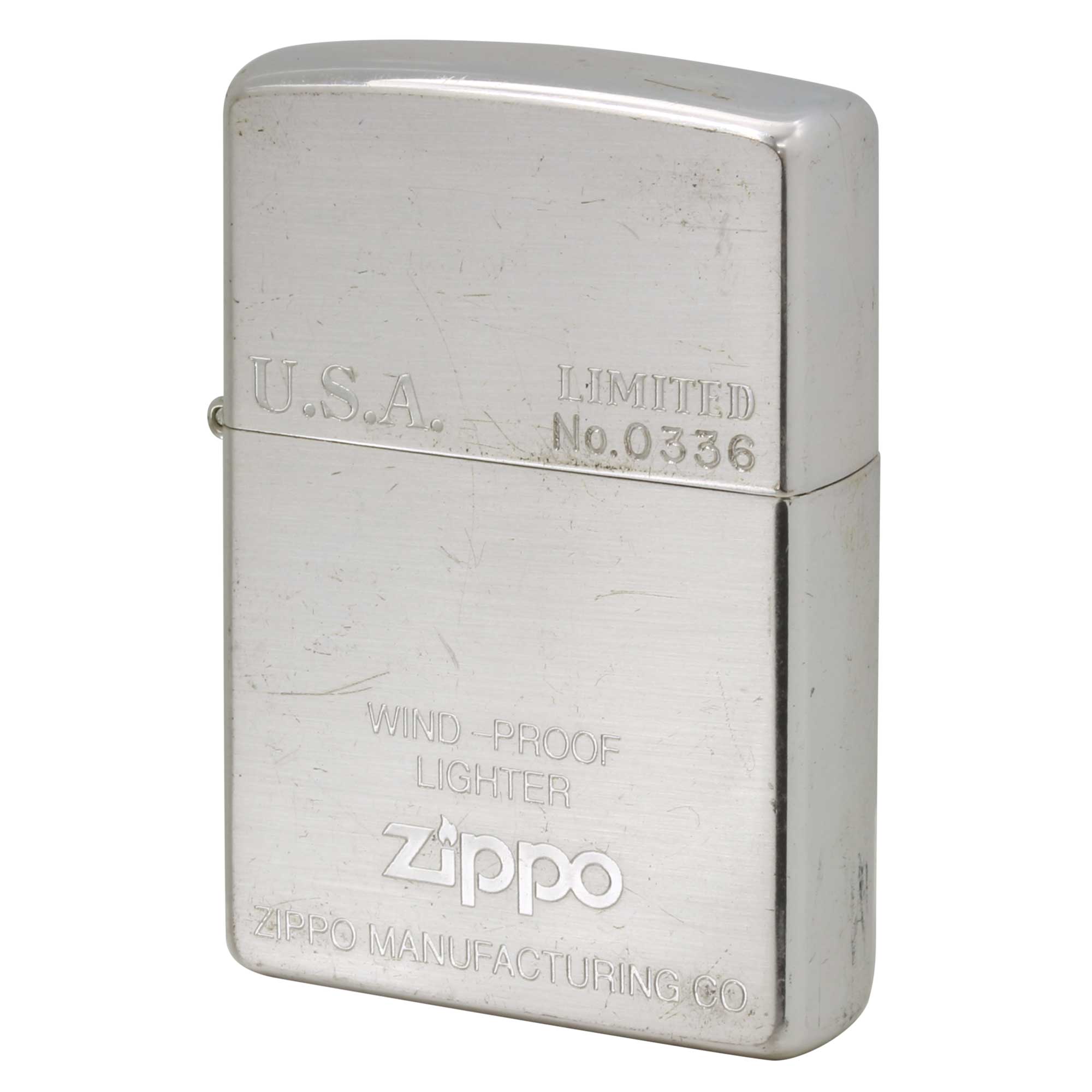 絶版/ヴィンテージ Zippo ジッポー 中古 2000年製造 U.S.A. LIMITED シリアルNo.0336 ZIPPO ロゴ  [C]使用感あり傷汚れあり