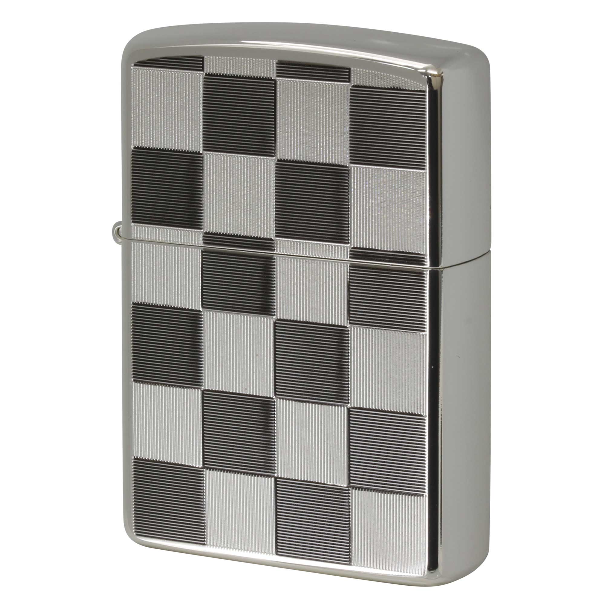 絶版/ヴィンテージ Zippo ジッポー 中古 2016年製造 チェック柄 20-CHE グレー  [A]使用感少なく状態が良い