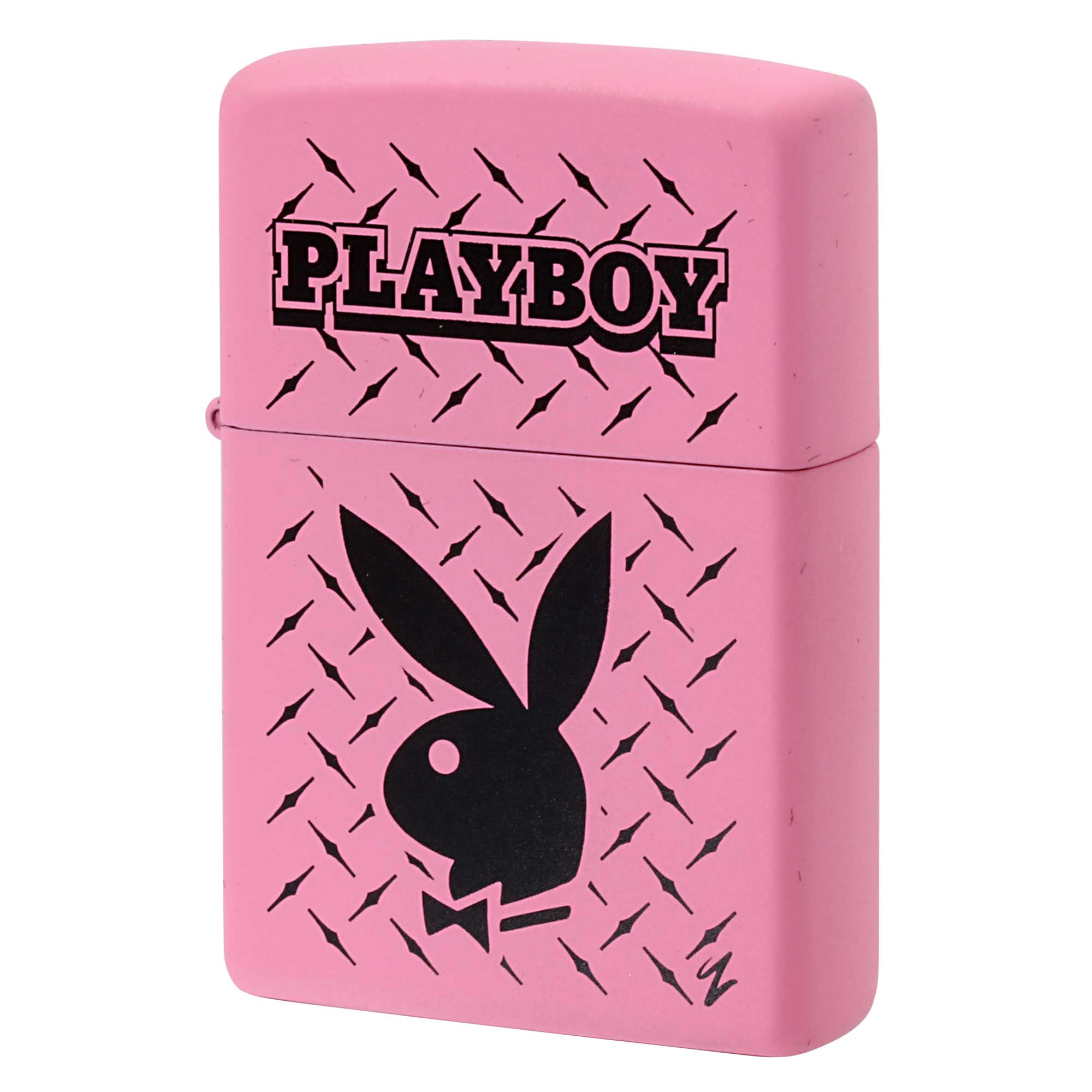 絶版/ヴィンテージ Zippo ジッポー 中古 2017年製造 プレイボーイ PLAYBOY うさぎ ロゴ マットピンク  [N]未使用・新品