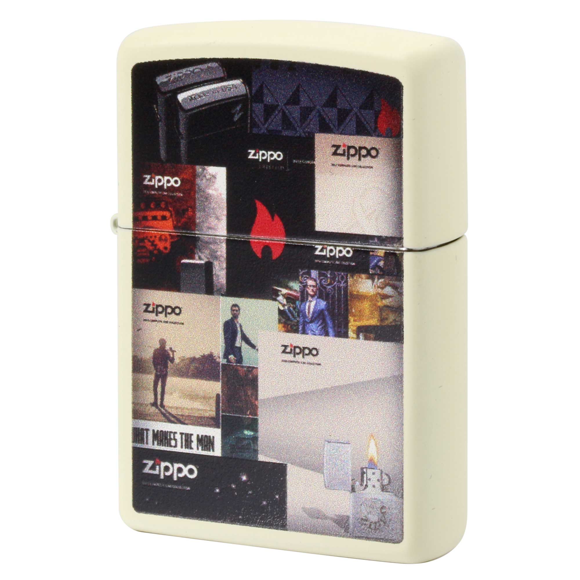 絶版/ヴィンテージ Zippo ジッポー 中古 2018年製造 ZIPPO コレクション デザイン マットホワイト  [N]未使用・新品