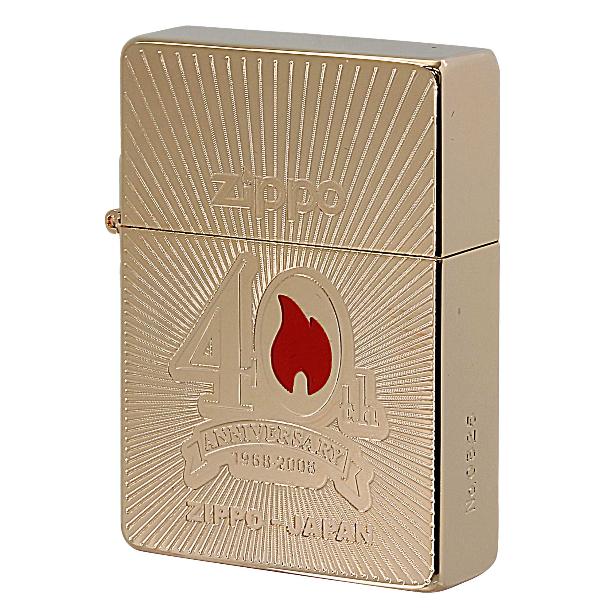 絶版/ヴィンテージ Zippo ジッポー 中古 2007年製造 ZIPPO JAPAN 40th ANNIVERSARY ピンクゴールドメッキ シリアルNo.0325  [S]ほぼ新品同様