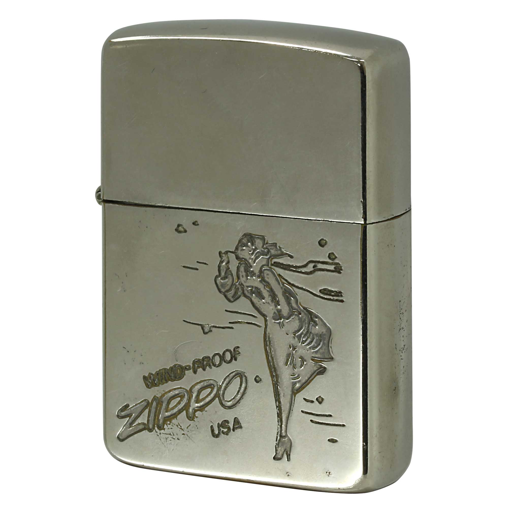 絶版/ヴィンテージ Zippo ジッポー 中古 1986年製造 Windy ウィンディ ガール  [C]使用感あり傷汚れあり