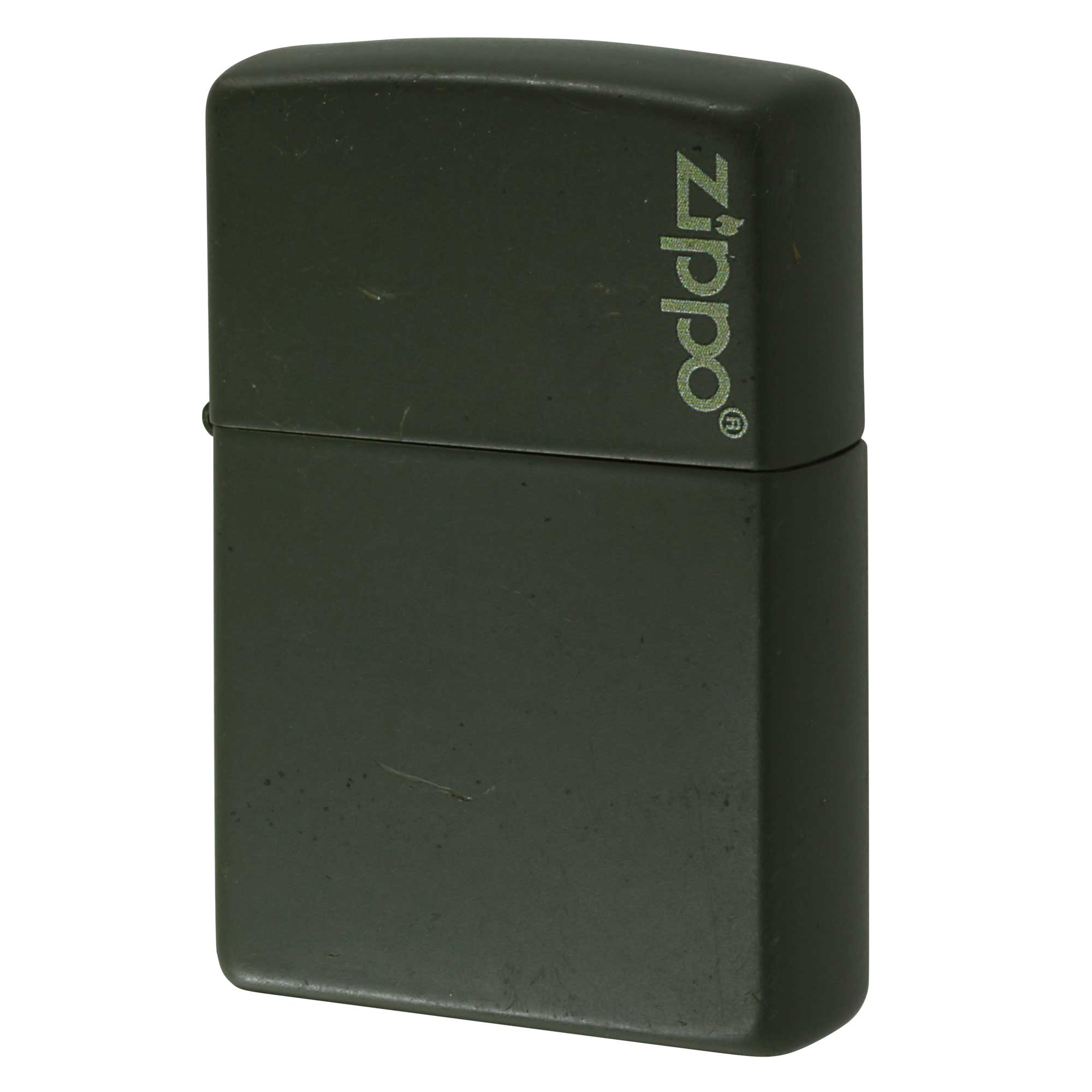 絶版/ヴィンテージ Zippo ジッポー 中古 2016年製造 Green Matte Zippo Logo 221ZL  [C]使用感あり傷汚れあり