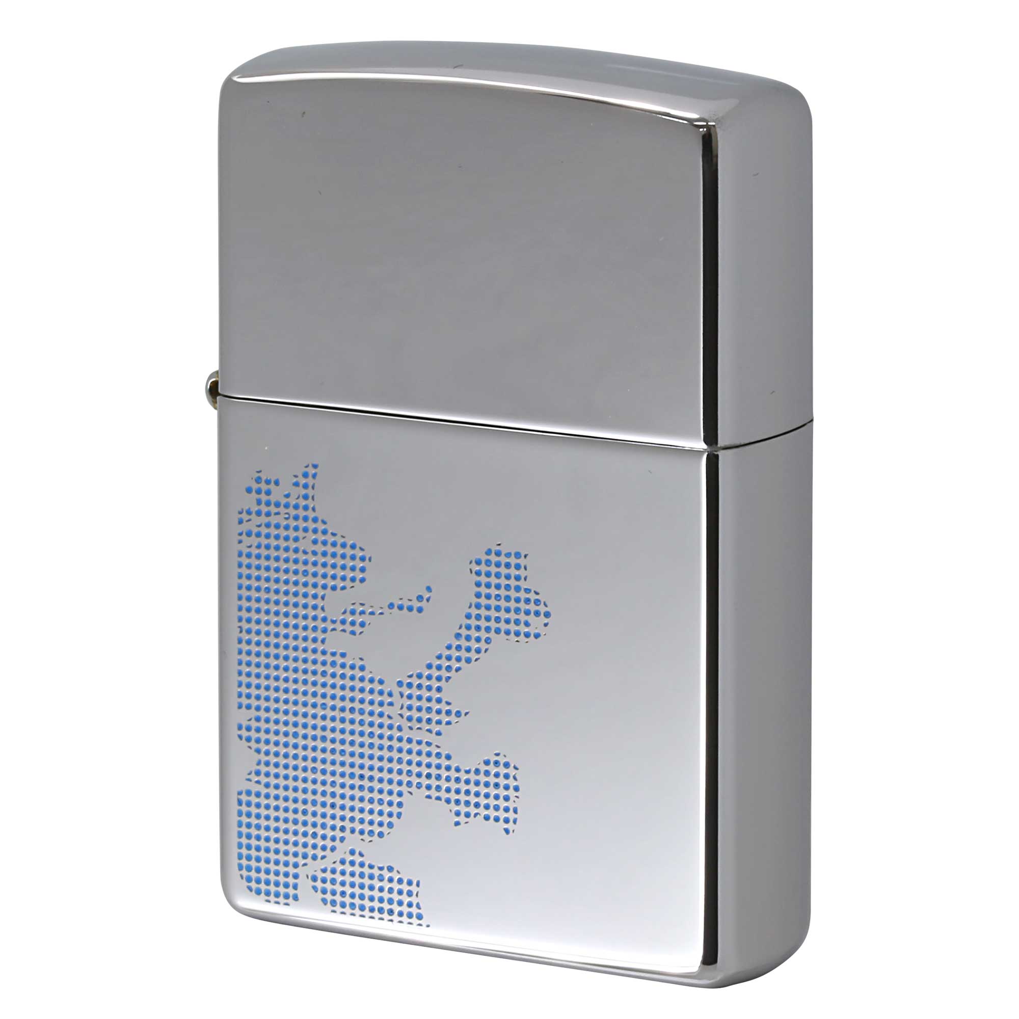 絶版/ヴィンテージ Zippo ジッポー 中古 2003年製造 ZIPPO R.Newbold 試作品 アールニューボールド #250 ライオン ブルー  [S]ほぼ新品同様