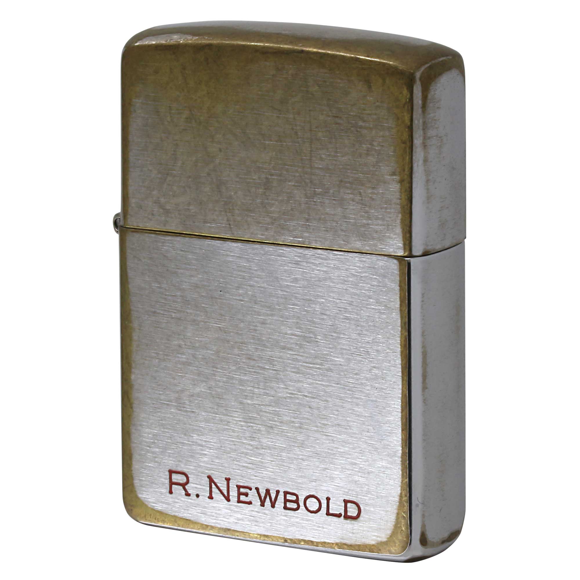 絶版/ヴィンテージ Zippo ジッポー 中古 1997年製造 ZIPPO R.Newbold アールニューボールド ロゴ ユーズドフィニッシュ  [S]ほぼ新品同様