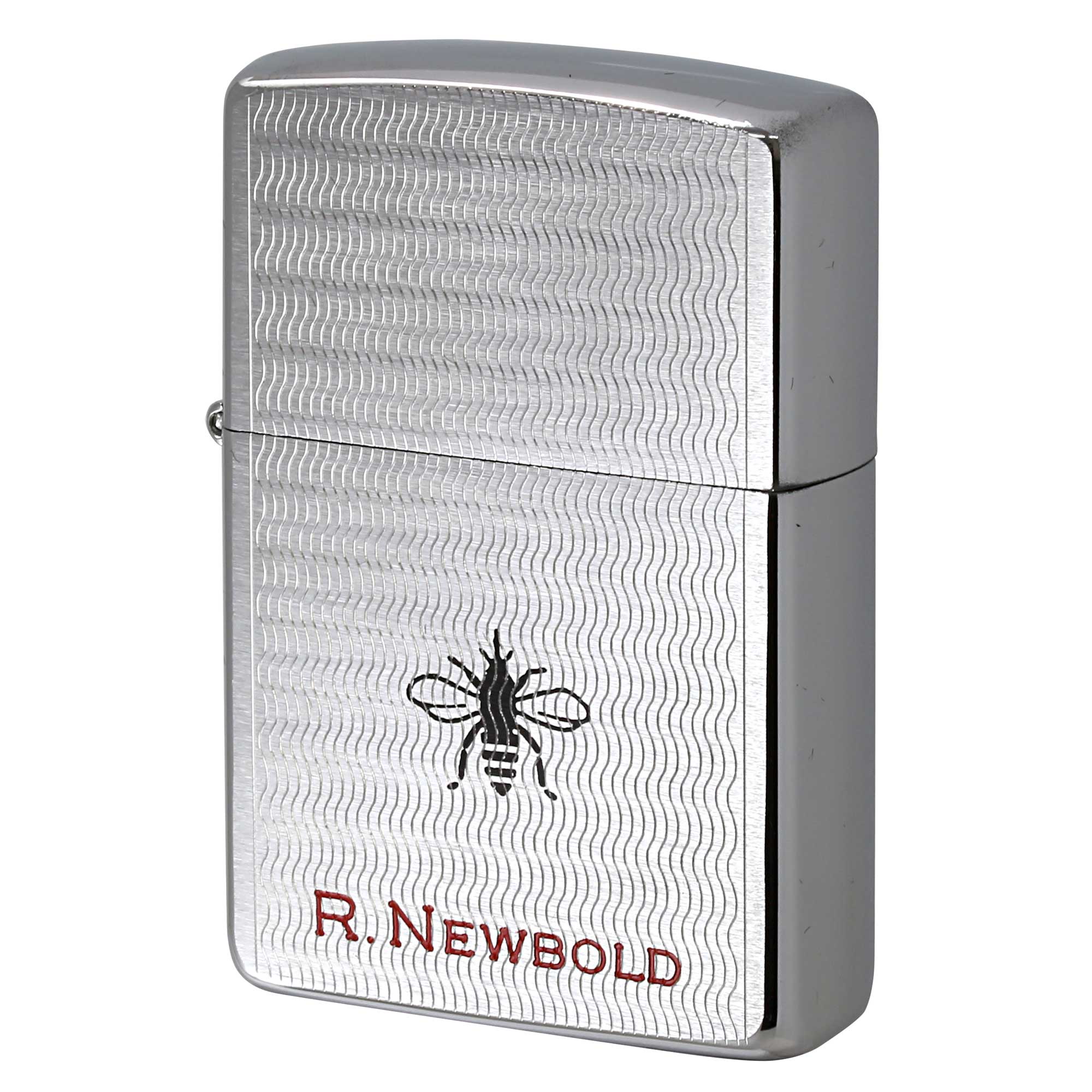絶版/ヴィンテージ Zippo ジッポー 中古 1997年製造 ZIPPO R.Newbold アールニューボールド RN Storm エンジンタン彫刻 蜂 プリント  [S]ほぼ新品同様