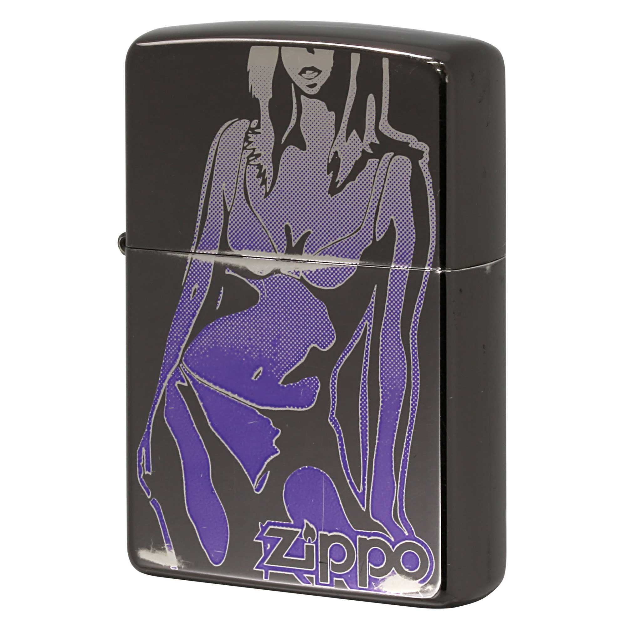 絶版/ヴィンテージ Zippo ジッポー 中古 2009年製造 セクシー ガール パープル  [C]使用感あり傷汚れあり