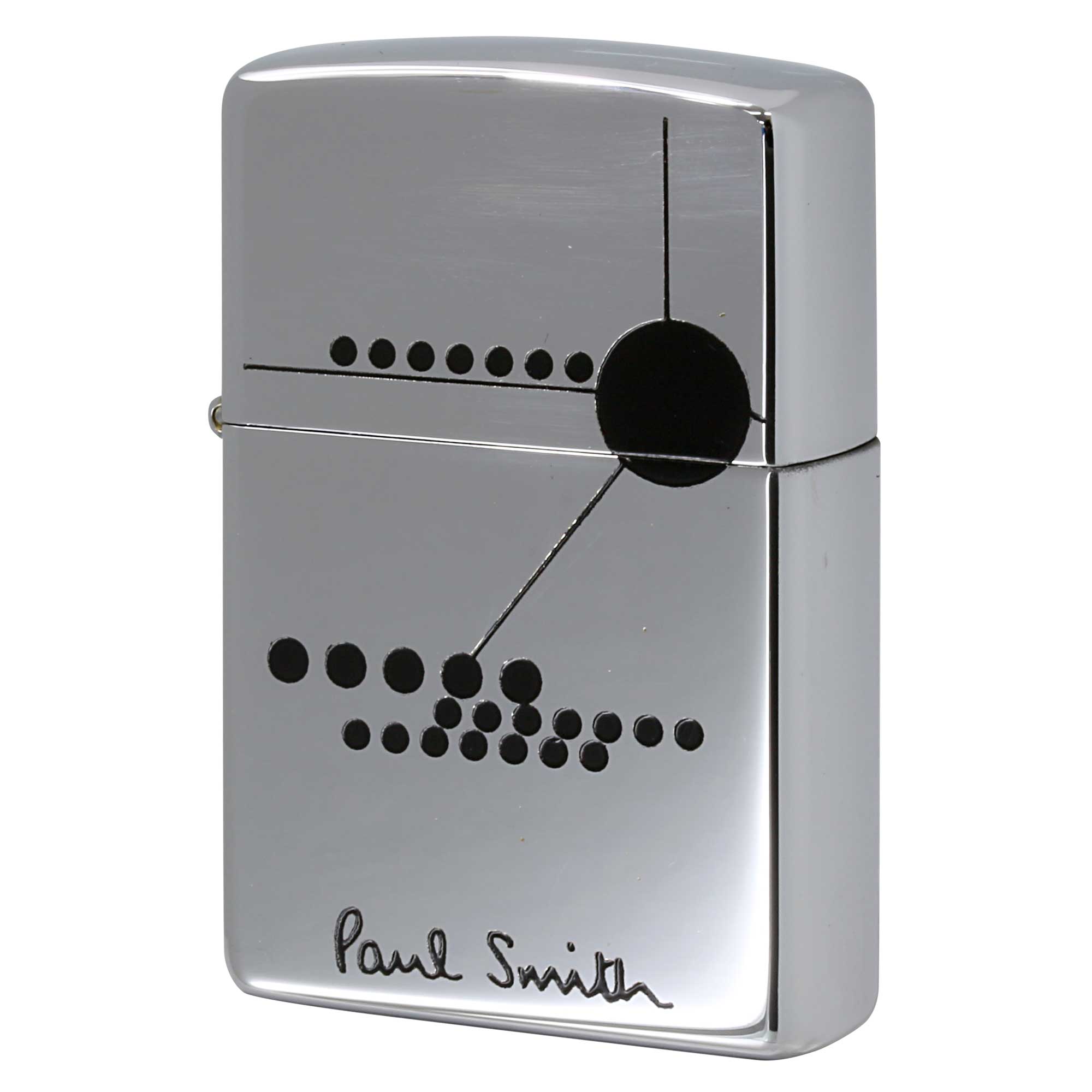 絶版/ヴィンテージ Zippo ジッポー 中古 1997年製造 ZIPPO Paul Smith ポール・スミス 水玉 黒 幾何学模様  [S]ほぼ新品同様