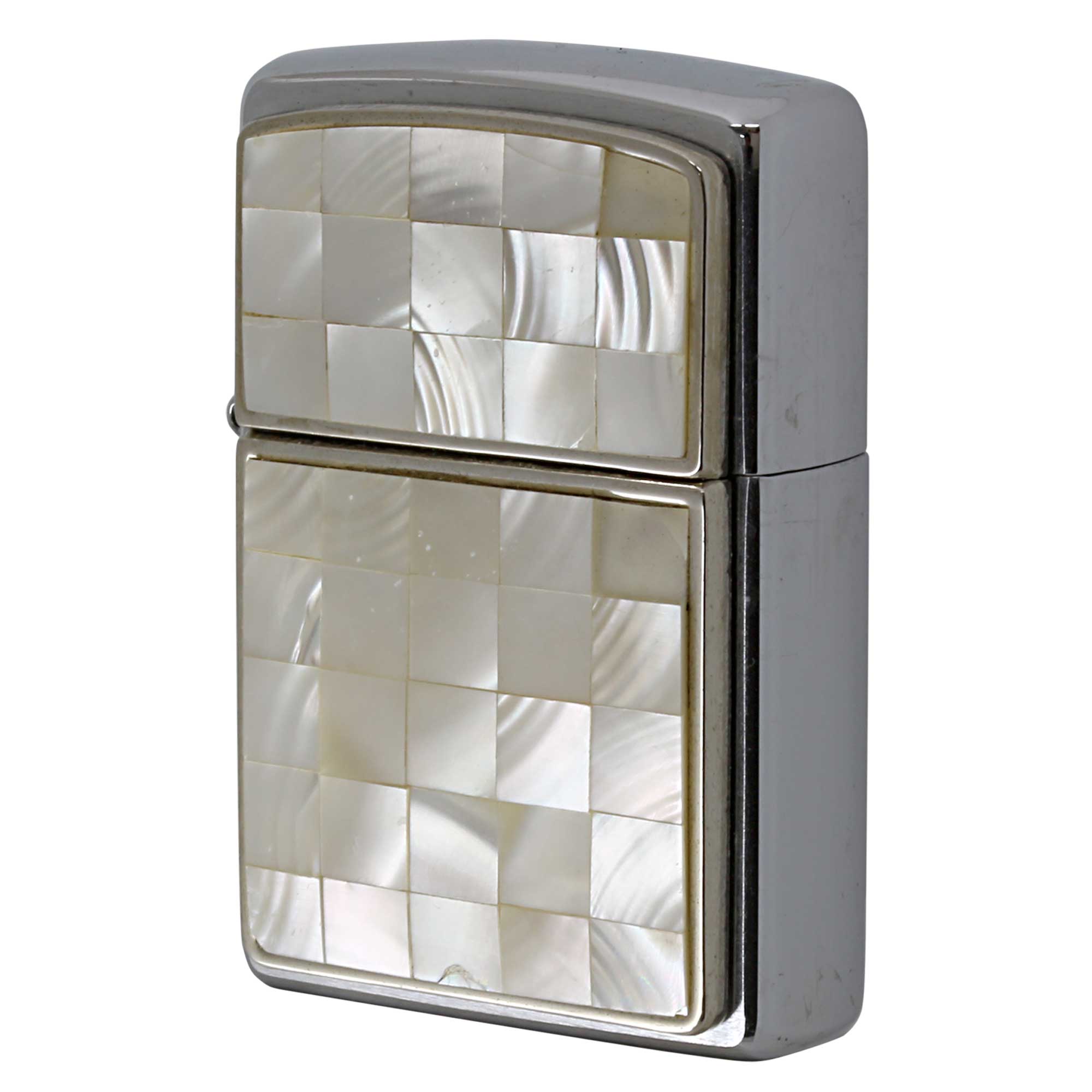 絶版/ヴィンテージ Zippo ジッポー 中古 2004年製造 #200 チェックシェル エンブレム貼り  [A]使用感少なく状態が良い