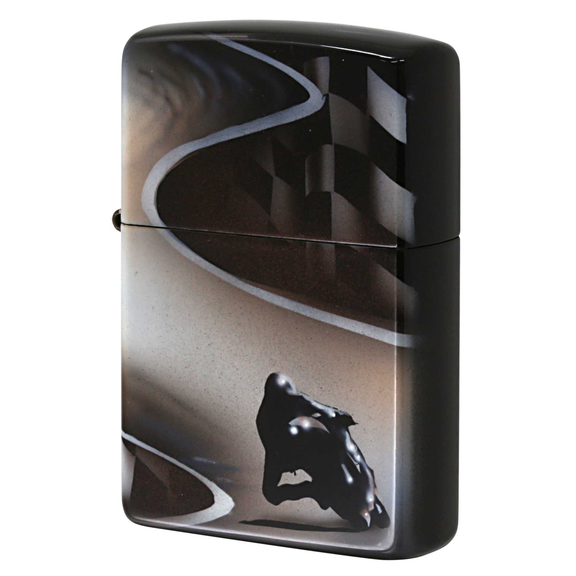 絶版/ヴィンテージ Zippo ジッポー 中古 2001年製造 モーターサイクルデザイン ＃33 サイン入り  [S]ほぼ新品同様