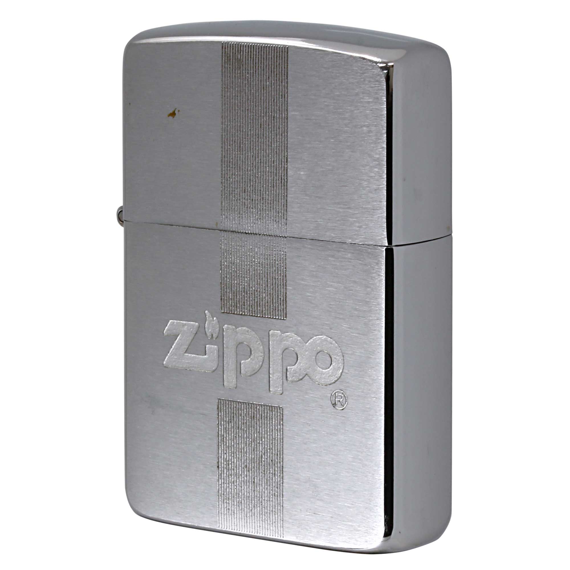 絶版/ヴィンテージ Zippo ジッポー 中古 1986年製造 ジッポ ロゴ ZIPPO LOGO 1980-2011年使用 センター ストライプ  [S]ほぼ新品同様