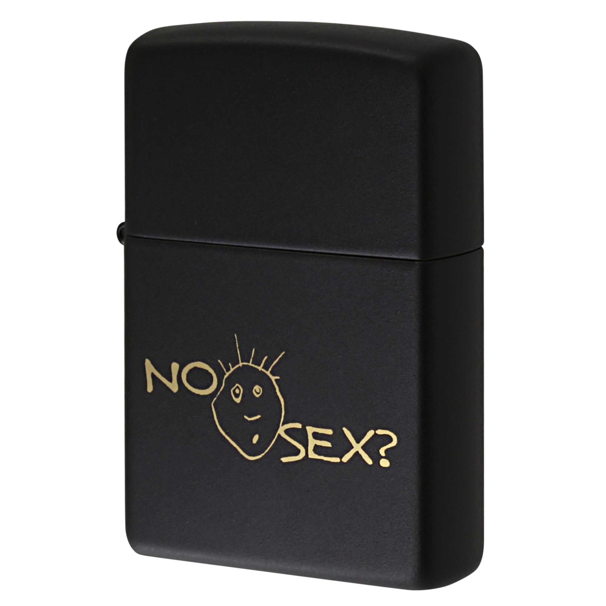 絶版/ヴィンテージ Zippo ジッポー 中古 2004年製造 NO SEX？ ブラックマット  [S]ほぼ新品同様