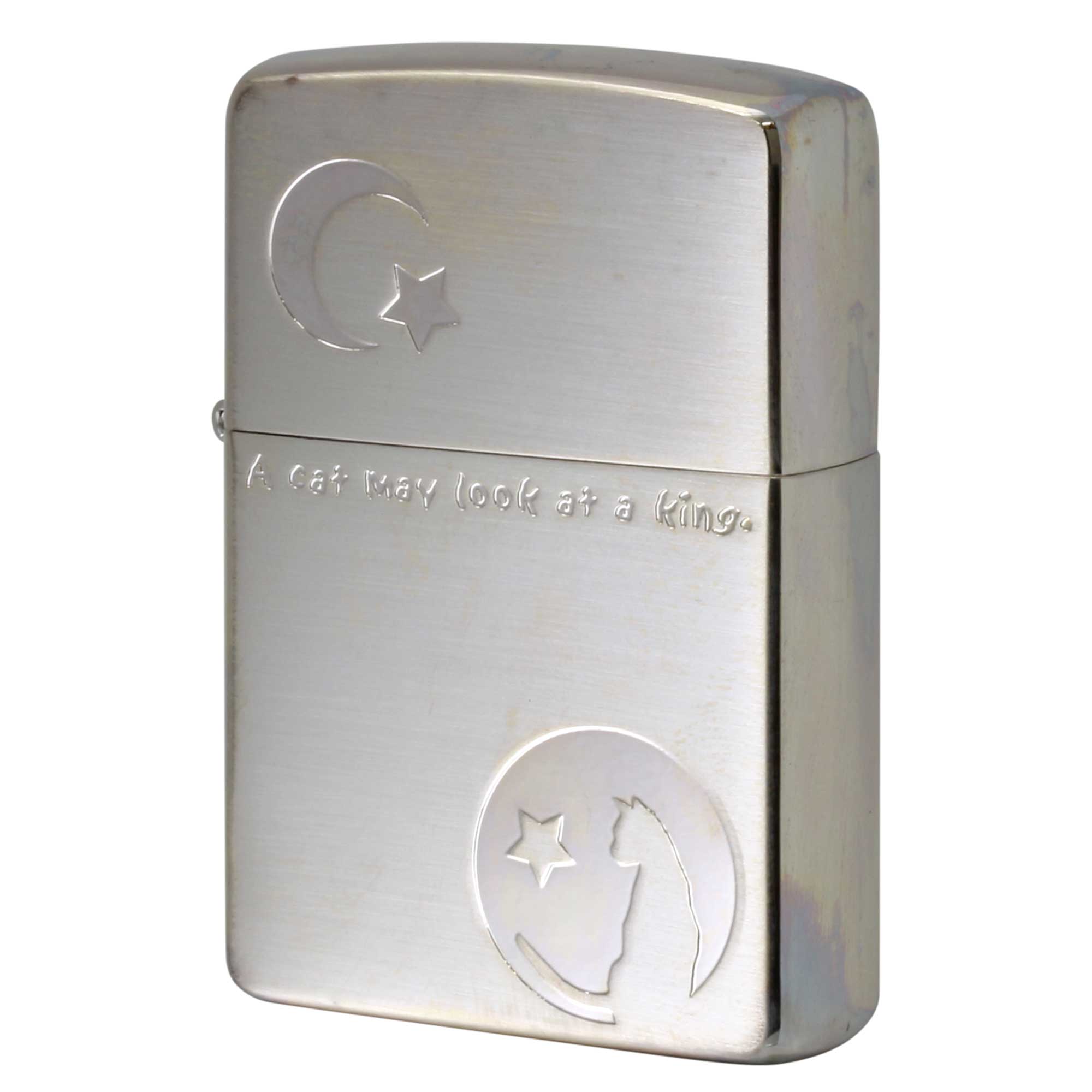 絶版/ヴィンテージ Zippo ジッポー 中古 2006年製造 Cat＆Moon 月と猫 2CAT-1  [S]ほぼ新品同様