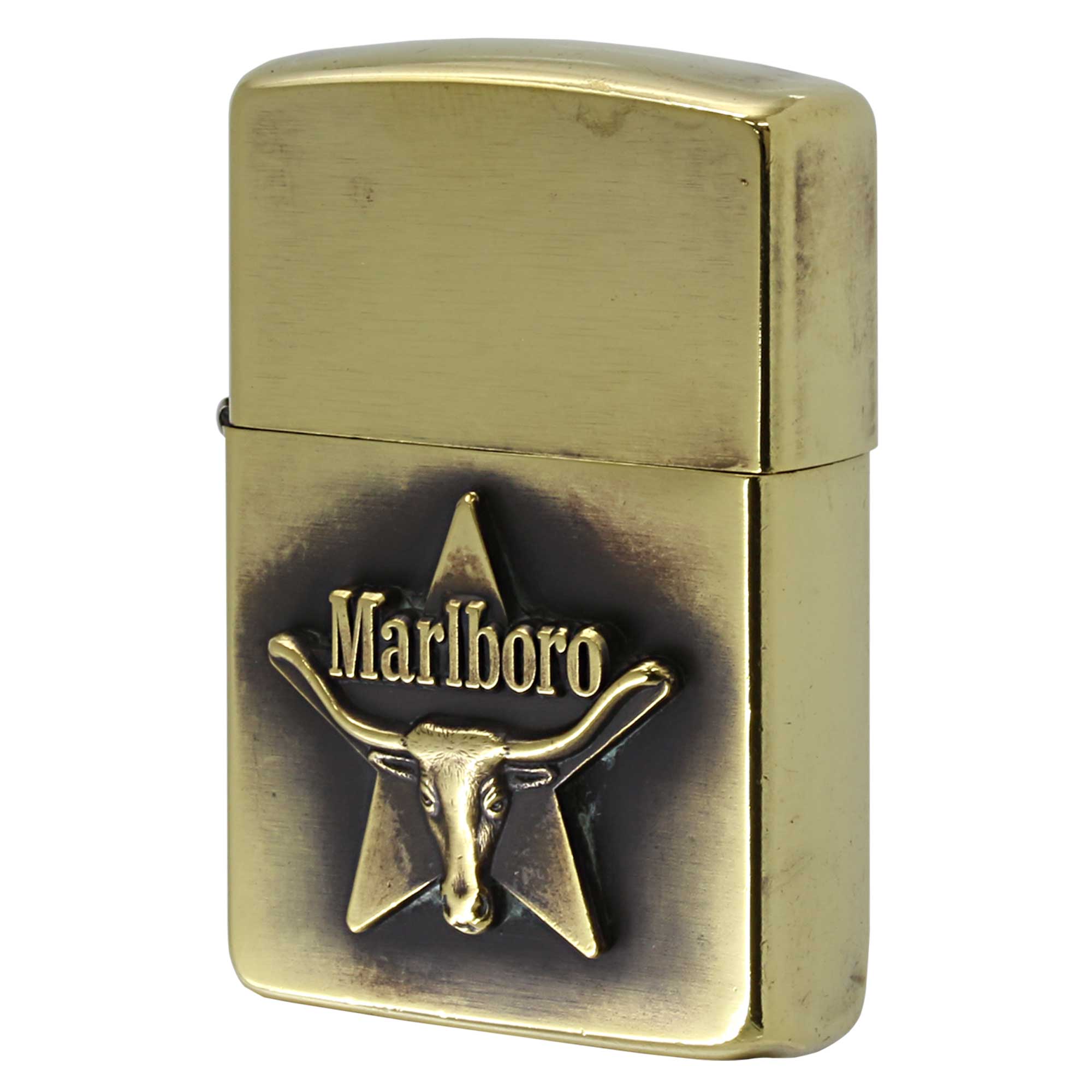 絶版/ヴィンテージ Zippo ジッポー 中古 1993年製造 Mariboro マルボロ タバコ ロングホーン メタル  [B]使用感ありやや傷汚れあり