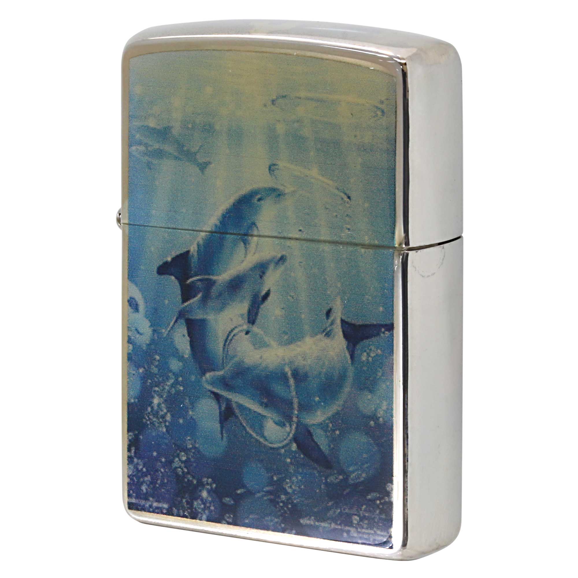 絶版/ヴィンテージ Zippo ジッポー 中古 2006年製造 限定505個 LASSEN ラッセン イルカ アクリルケース付き No.134  [A]使用感少なく状態が良い