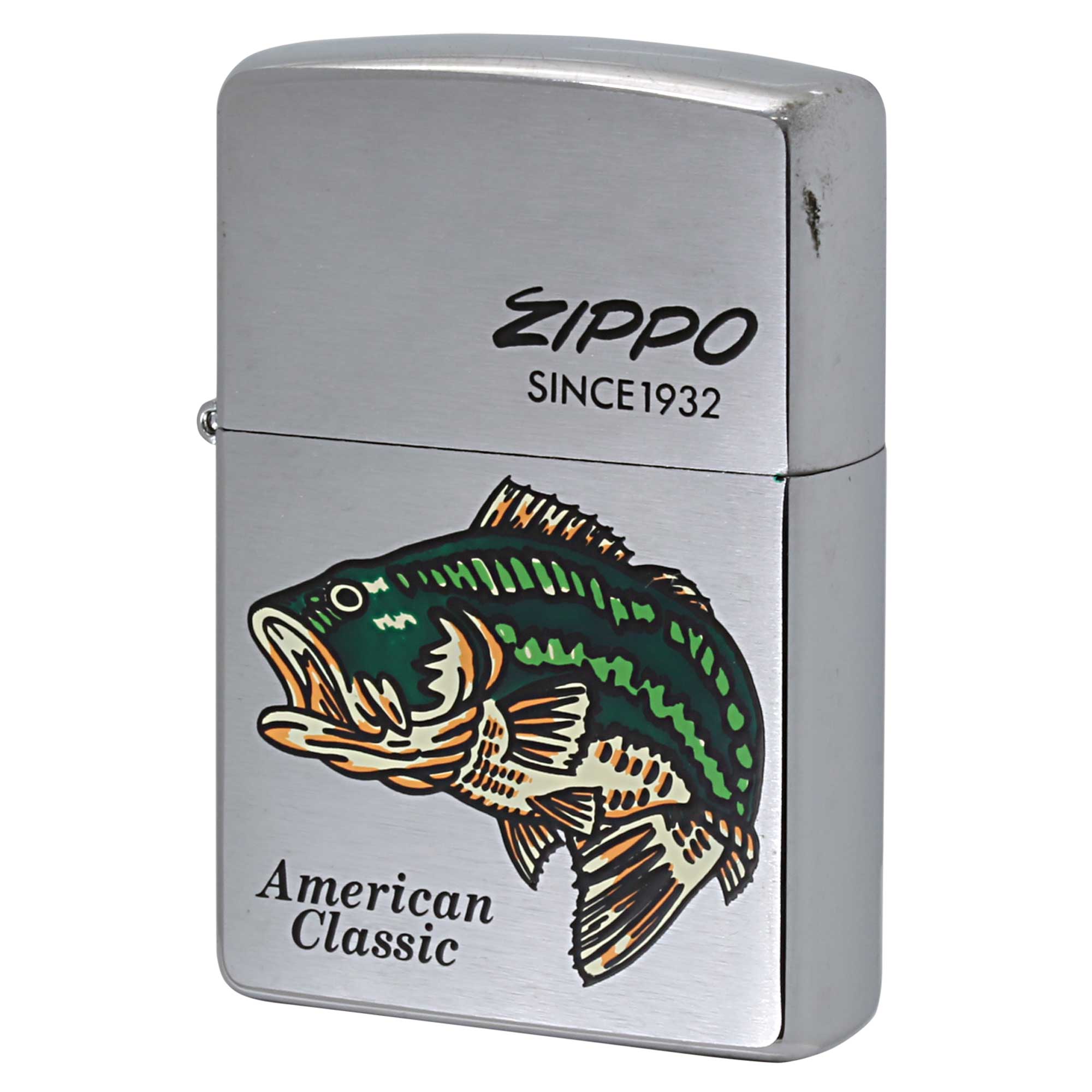 絶版/ヴィンテージ Zippo ジッポー 中古 2004年製造 American Classic ブラックバス  [S]ほぼ新品同様