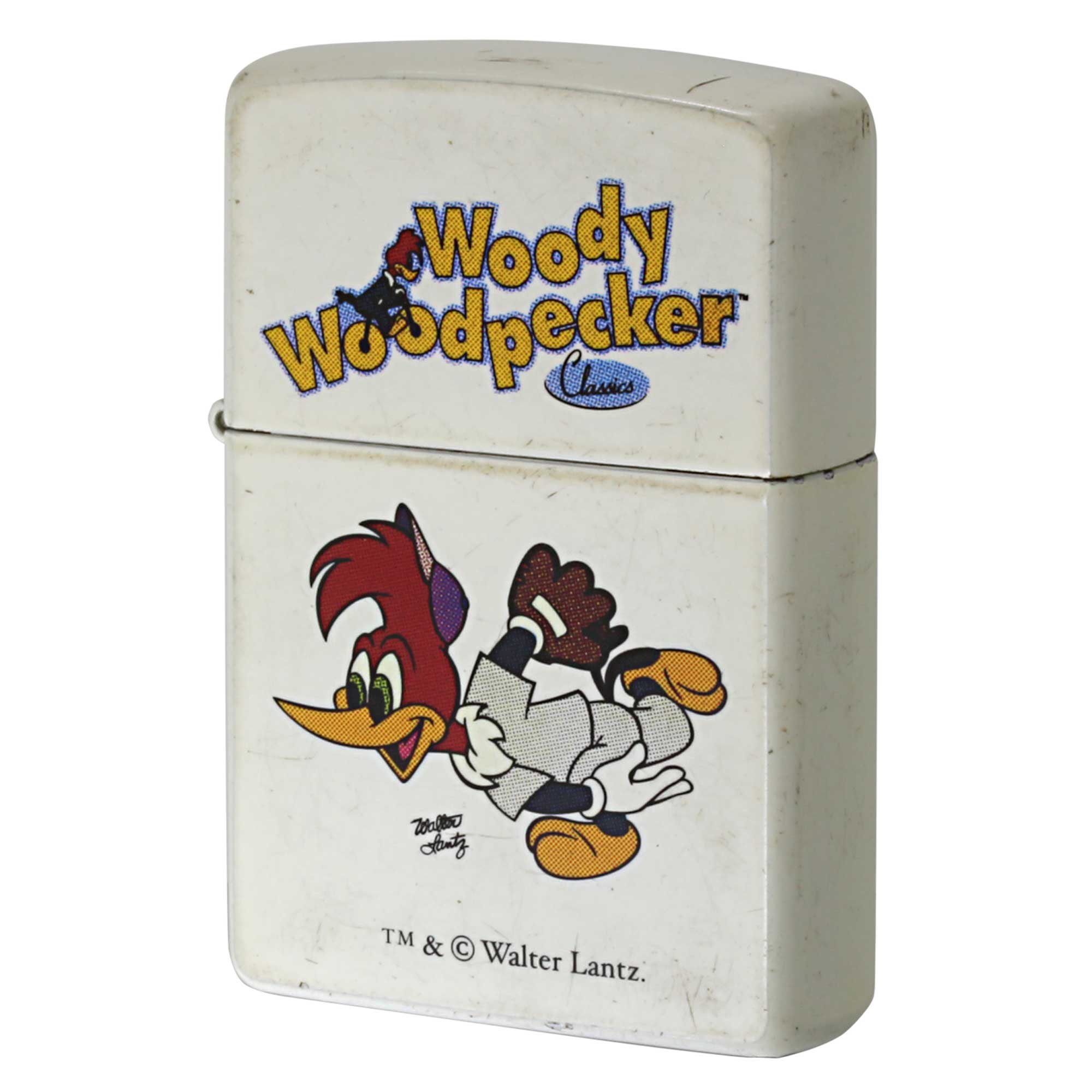 絶版/ヴィンテージ Zippo ジッポー 中古 2004年製造 Woody Woodpecker ウッディー・ウッドペッカー 野球 ホワイト  [B]使用感ありやや傷汚れあり