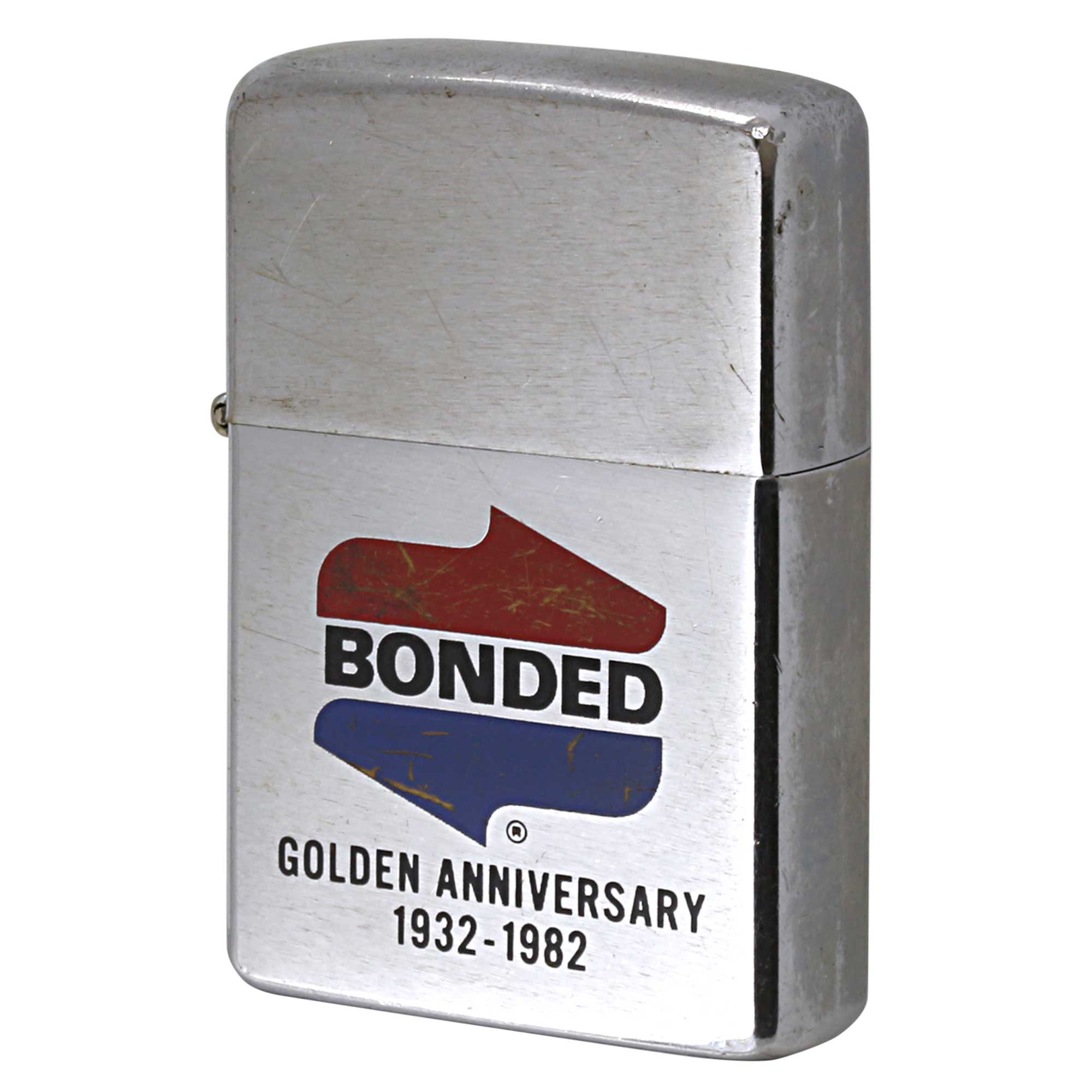 絶版/ヴィンテージ Zippo ジッポー 中古 1981年製造 BONDED ガソリンスタンド GOLDEN ANNIVERSARY 1932-1982  [C]使用感あり傷汚れあり