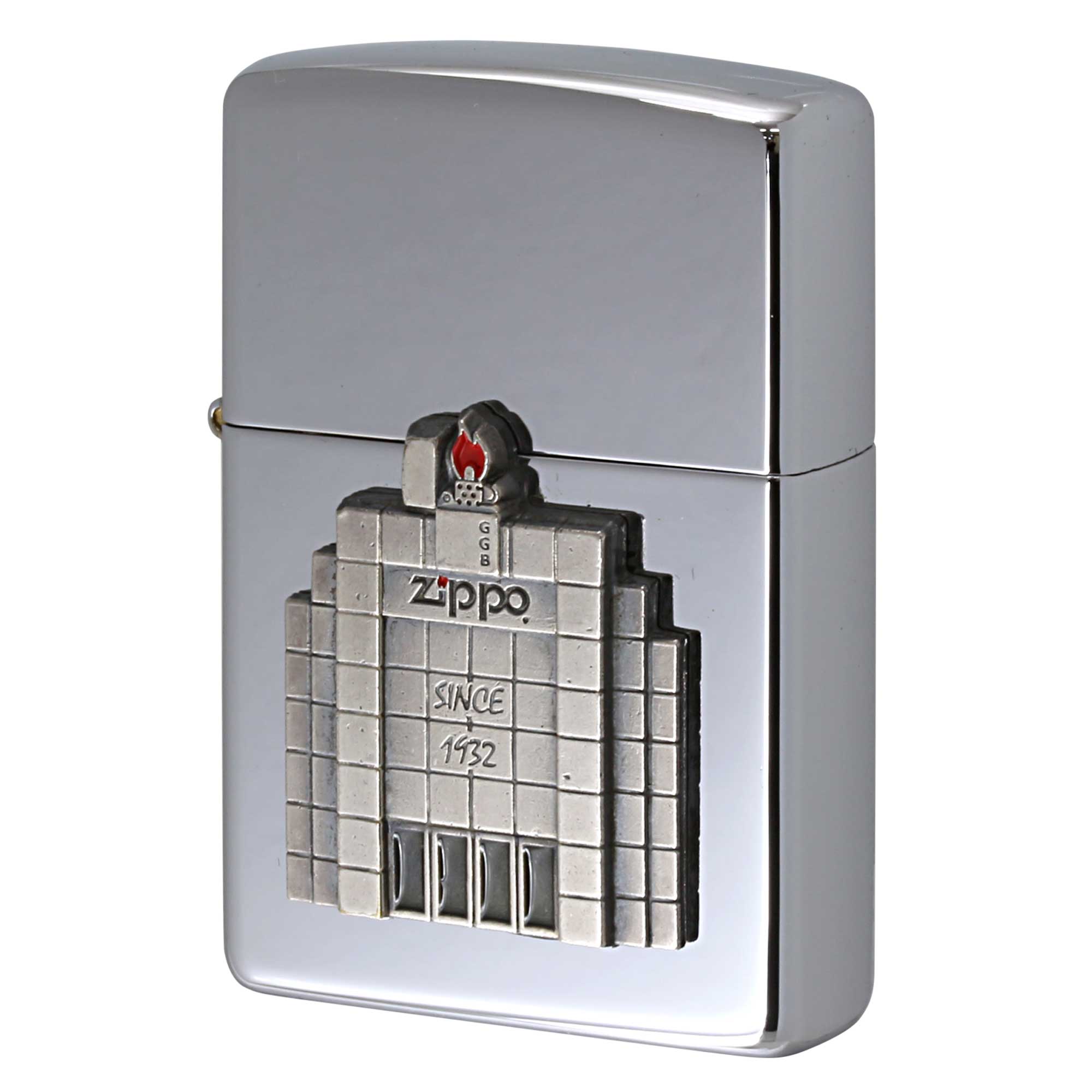 絶版/ヴィンテージ Zippo ジッポー 中古 1998年製造 ジッポー本社ビル メタル  [S]ほぼ新品同様