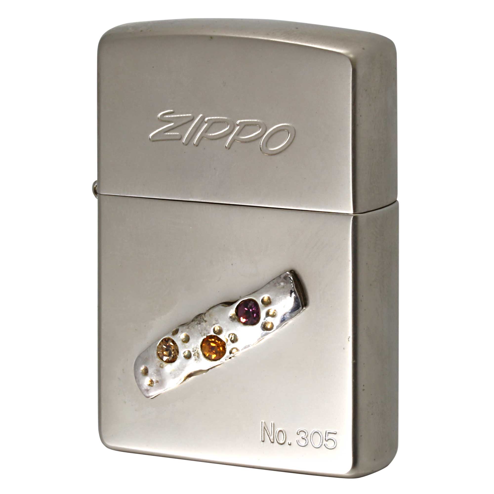 絶版/ヴィンテージ Zippo ジッポー 中古 2005年製造 限定 ラインストーン貼り シリアル番号 No.305  [A]使用感少なく状態が良い