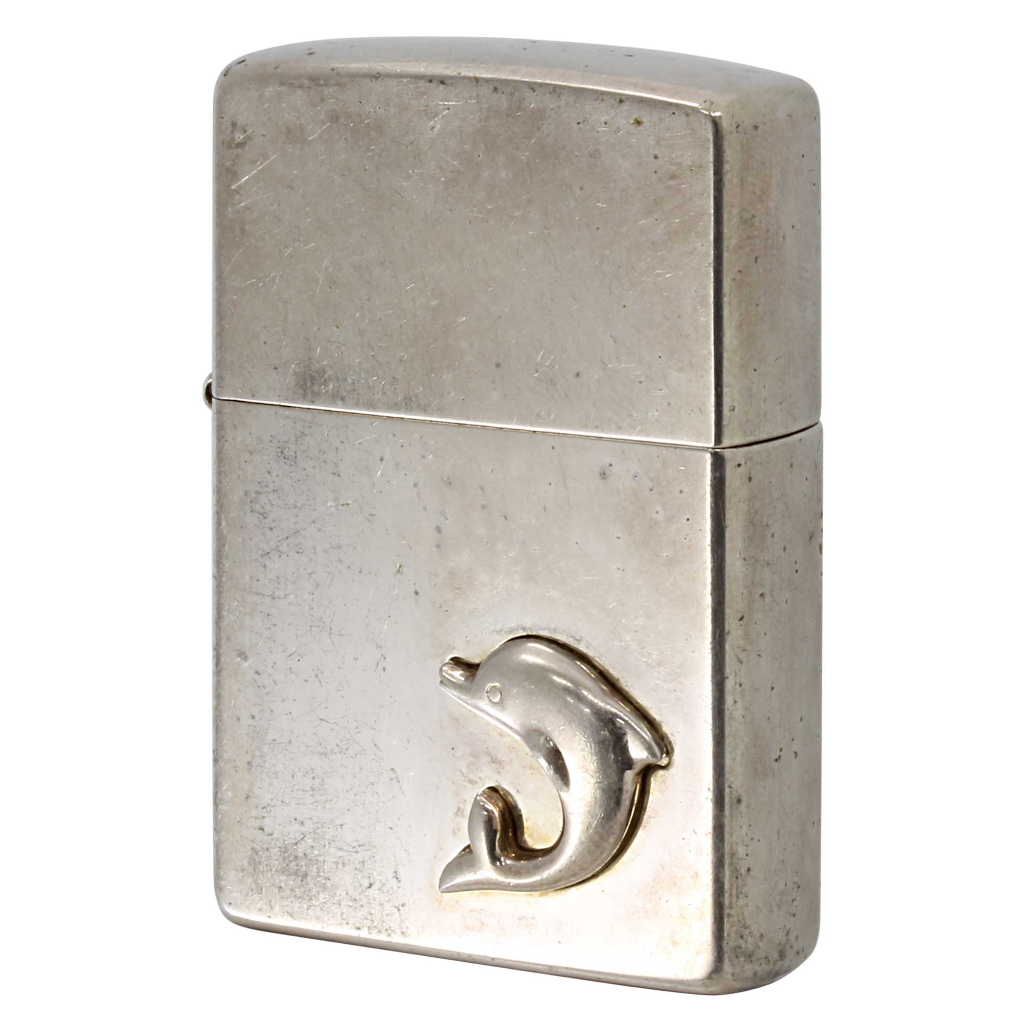 絶版/ヴィンテージ Zippo ジッポー 中古 1999年製造 DOLPHIN イルカ ワンポイントメタル  [C]使用感あり傷汚れあり
