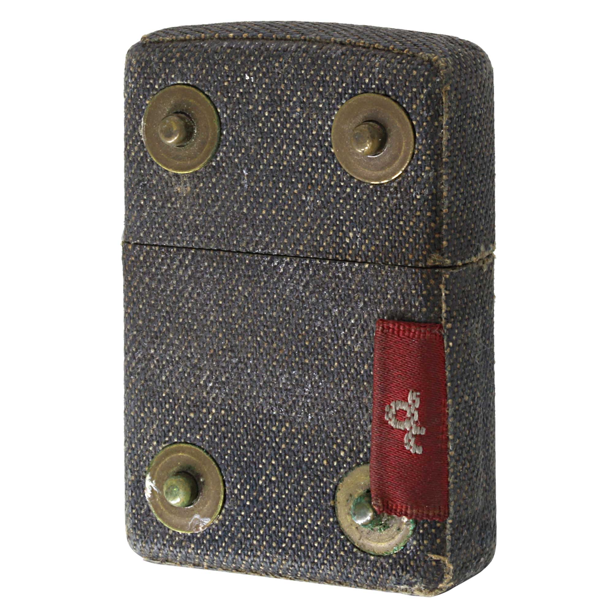 絶版/ヴィンテージ Zippo ジッポー 中古 2002年製造 Downtown Design Studio デニム・リベット  [C]使用感あり傷汚れあり
