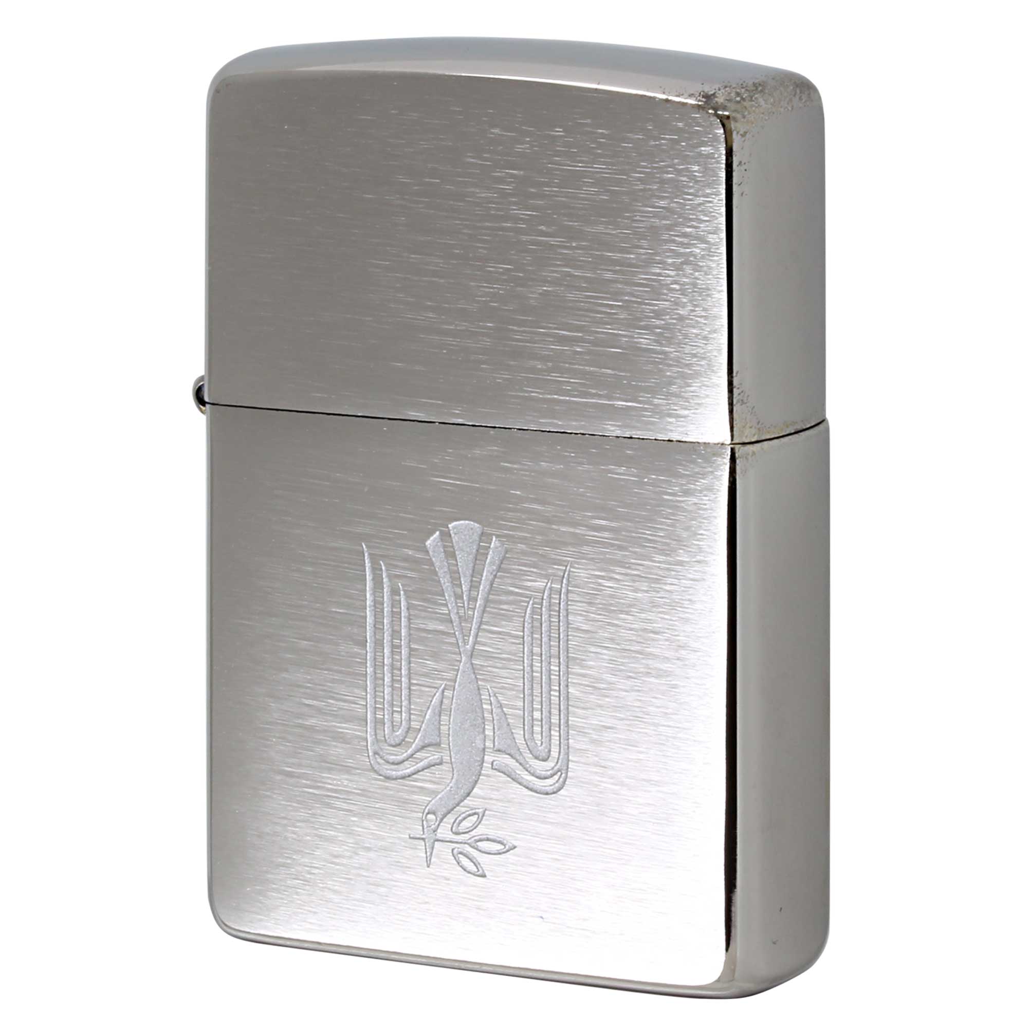 絶版/ヴィンテージ Zippo ジッポー 中古 2016年製造 JT Peace ピース 懸賞品 ブラッシュドクローム  [N]未使用・新品