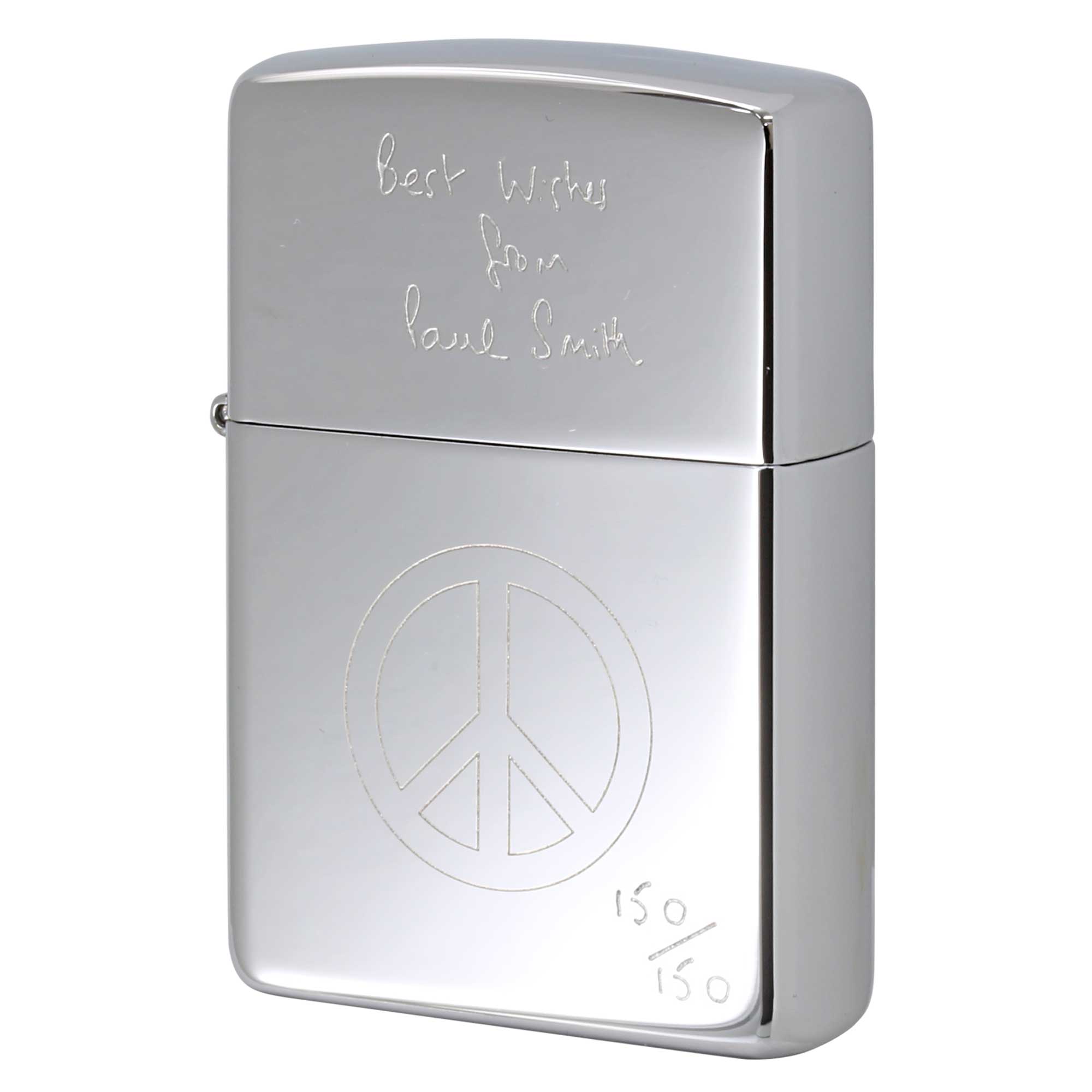 絶版/ヴィンテージ Zippo ジッポー 中古 2002年製造 ZIPPO Paul Smith ポール・スミス ピースマーク Best W:shes from Paul Smith シリアル番号 No.150  [S]ほぼ新品同様